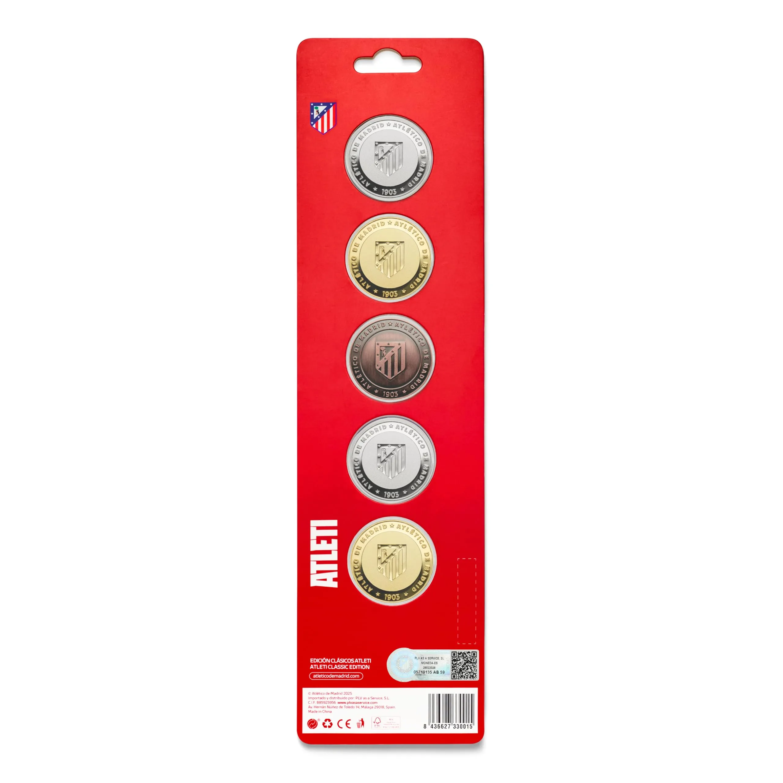 MOCIWORLD Atlético de Madrid Edizione Speciale - Set di 5 Monete da Collezione Licenza Ufficiale - immagine 5