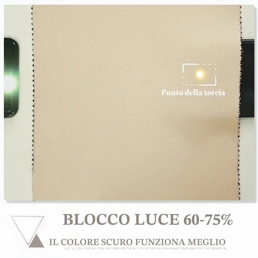 PONY DANCE Tenda Corta Oscurante Termica da Interno per Camera da Letto, 132L x 158A cm, Beige - immagine 3