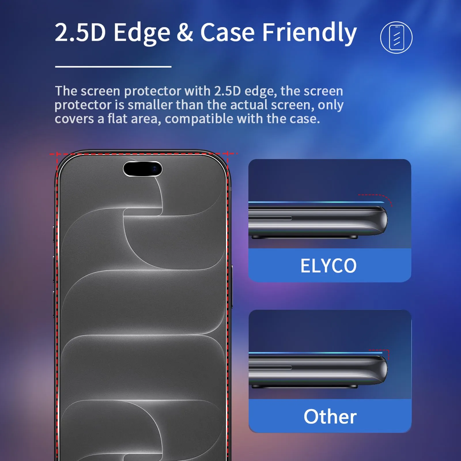 ELYCO Vetro Temperato Opaca per iPhone 18 Pro, 2+2 Pezzi - immagine 6