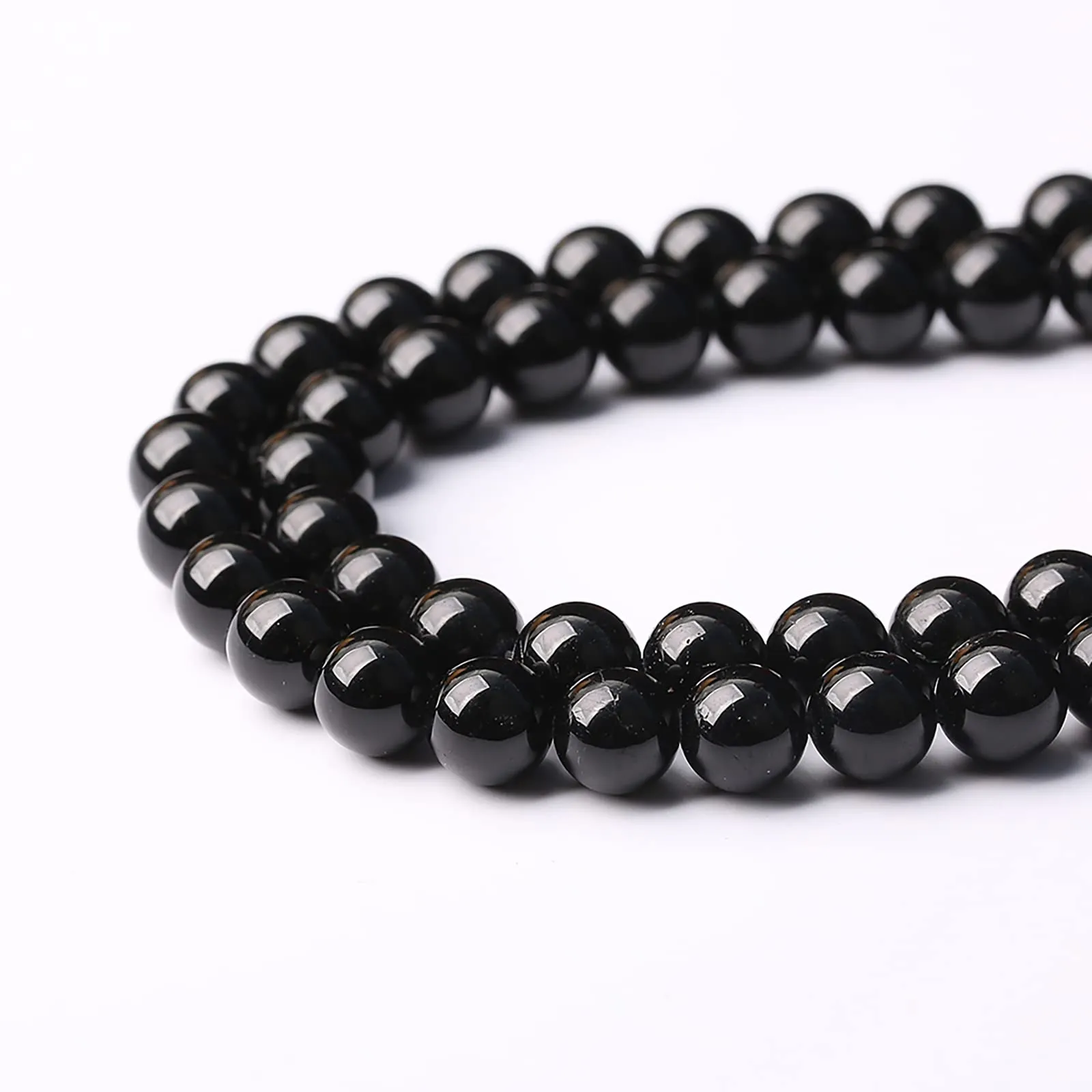 ZXYMLZI 46 Perline Rotonde in Tormalina Nera Naturale 8 mm - immagine 3