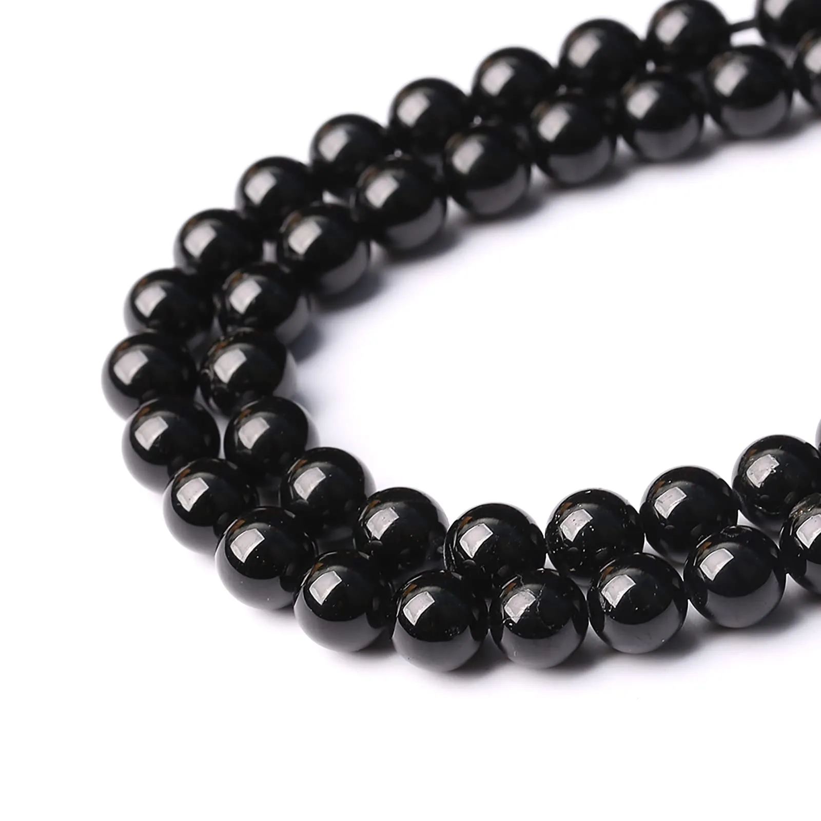 ZXYMLZI 46 Perline Rotonde in Tormalina Nera Naturale 8 mm - immagine 4