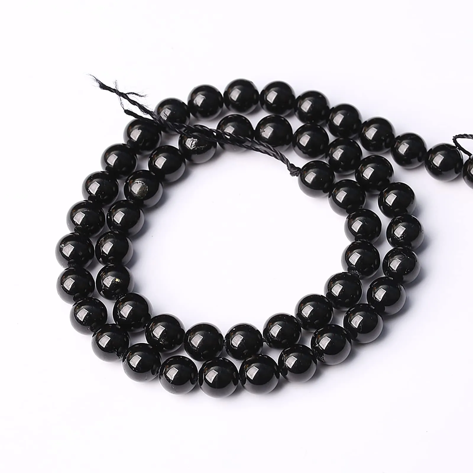 ZXYMLZI 46 Perline Rotonde in Tormalina Nera Naturale 8 mm - immagine 5