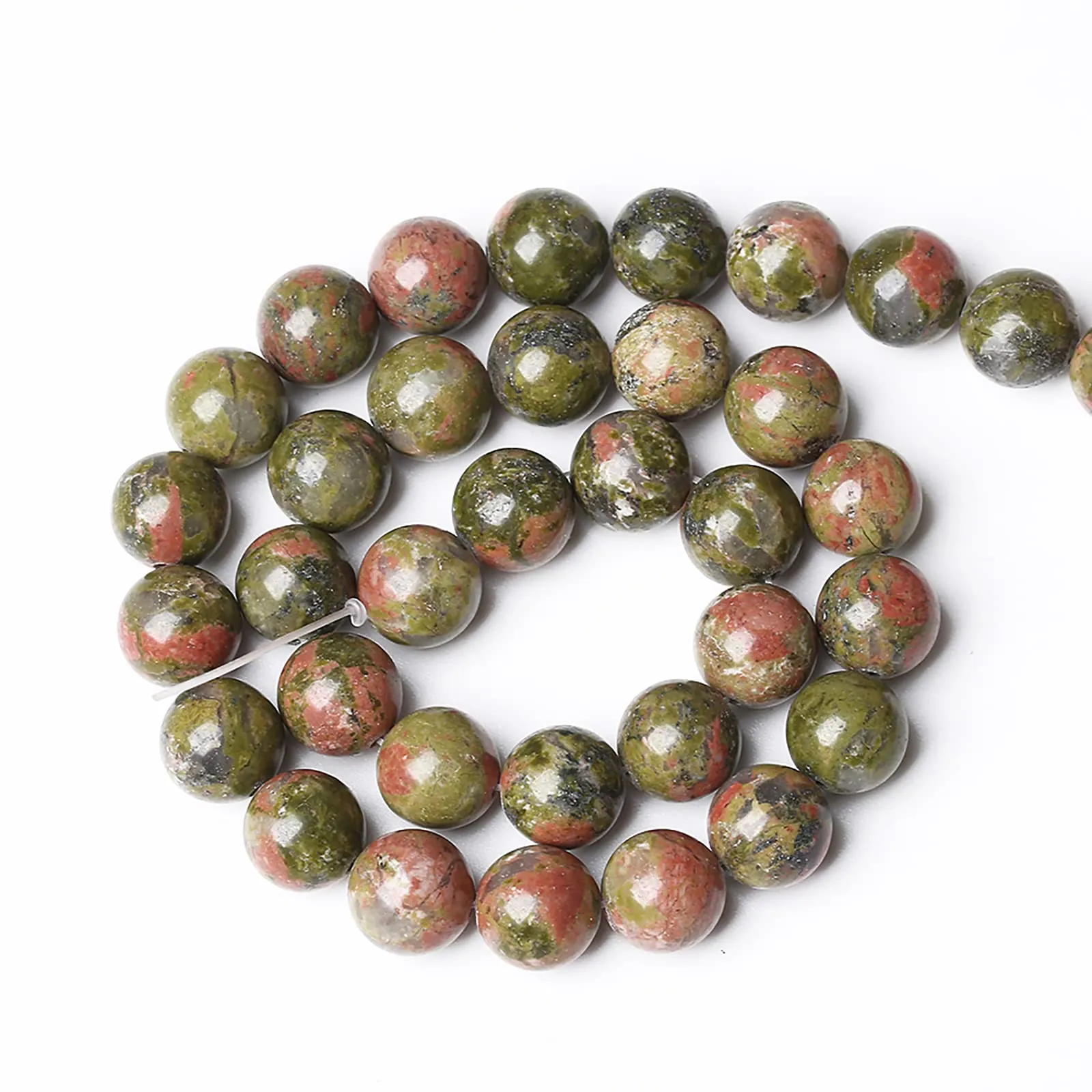 ZXYMLZI 32 Perline Rotonde in Unakite Naturale 12mm - immagine 5