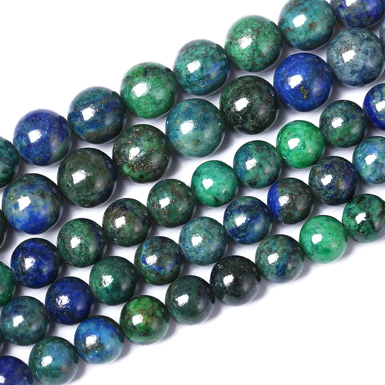 ZXYMLZI Perline in Pietra Naturale Lapislazzuli e Crisocolla, 6mm, 60 Pezzi - immagine 1