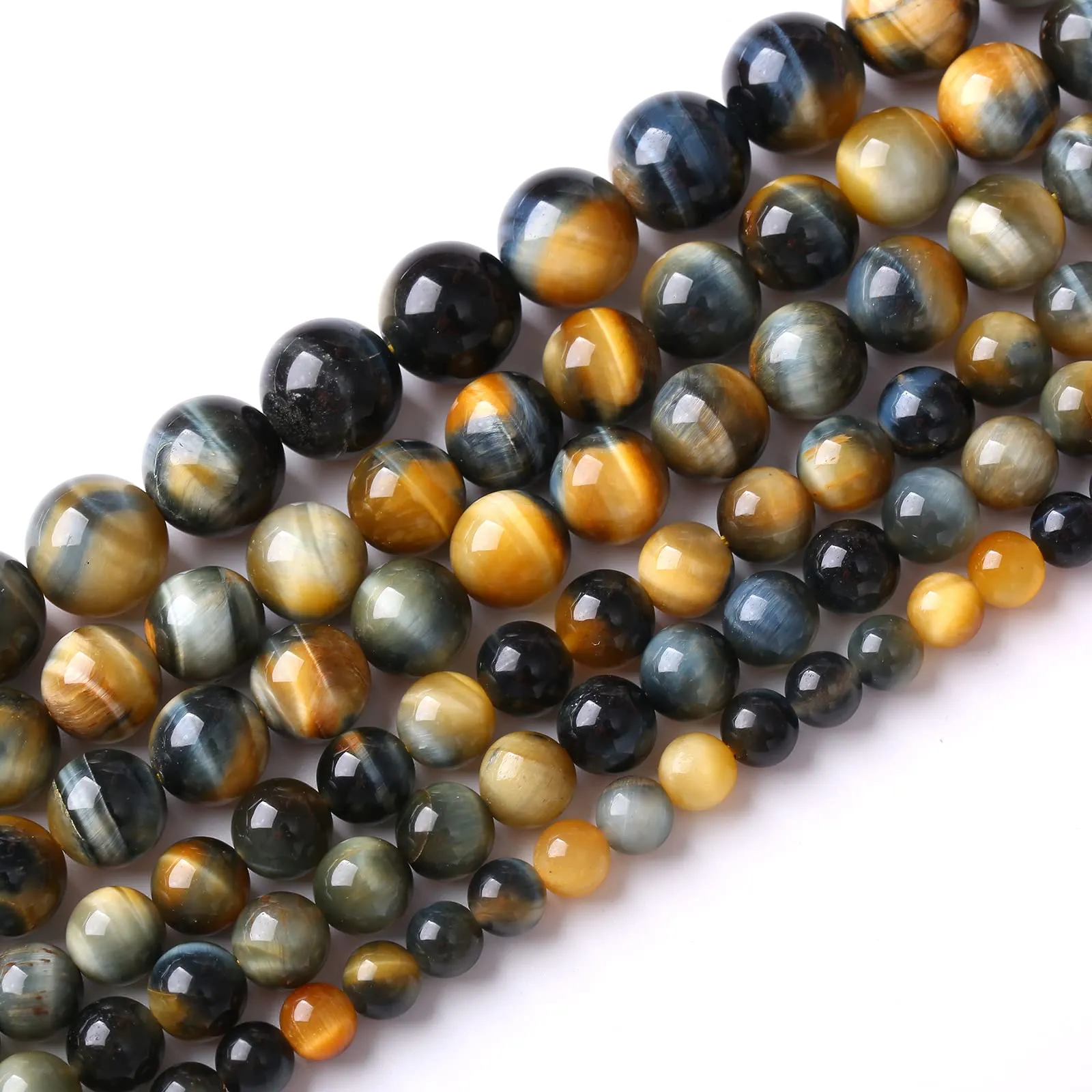 ZXYMLZI Perline Occhio di Tigre Blu AAA, 4 mm, Rotonde e Lisce per Gioielli (90 pezzi) - immagine 2