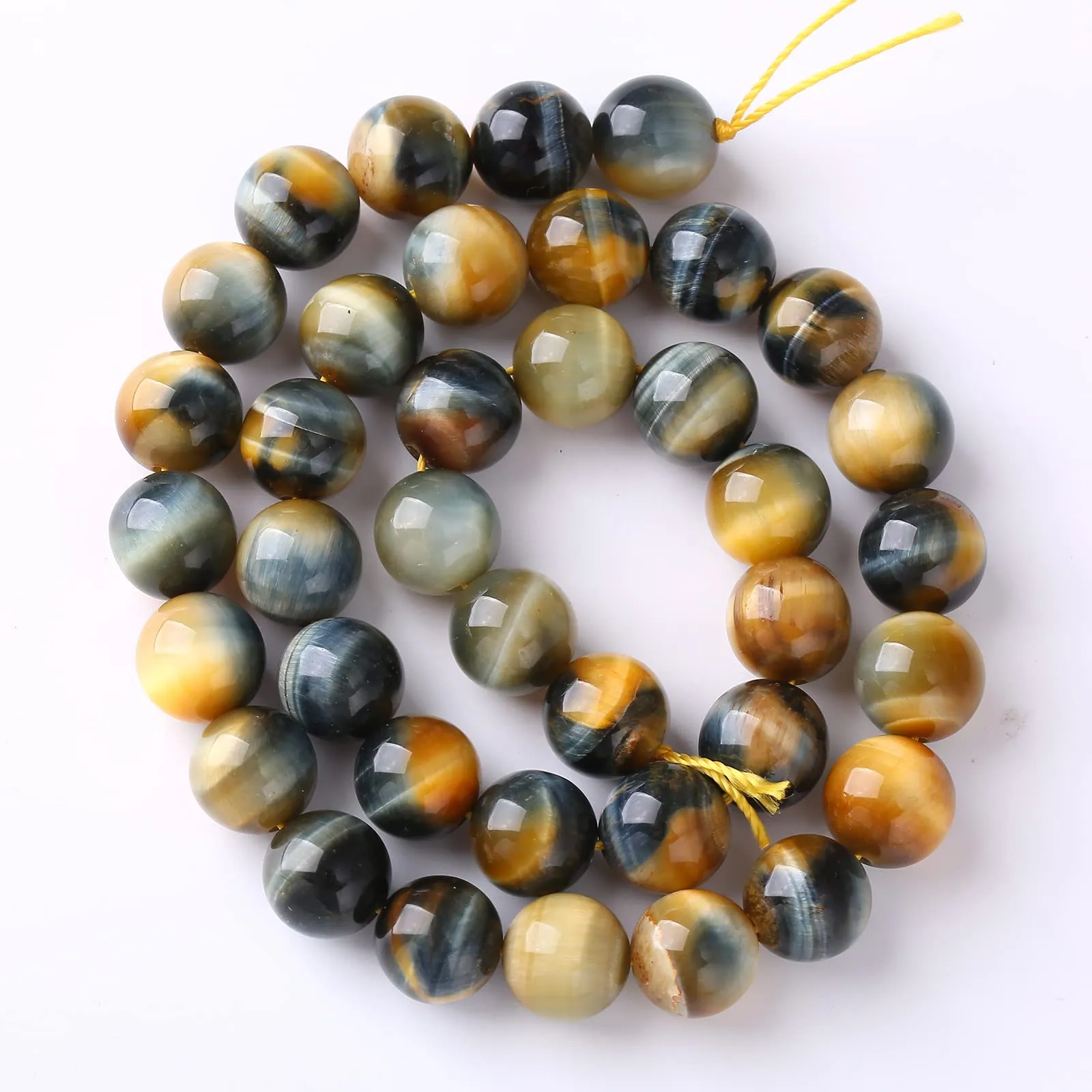 ZXYMLZI Perline Occhio di Tigre Blu AAA, 4 mm, Rotonde e Lisce per Gioielli (90 pezzi) - immagine 4