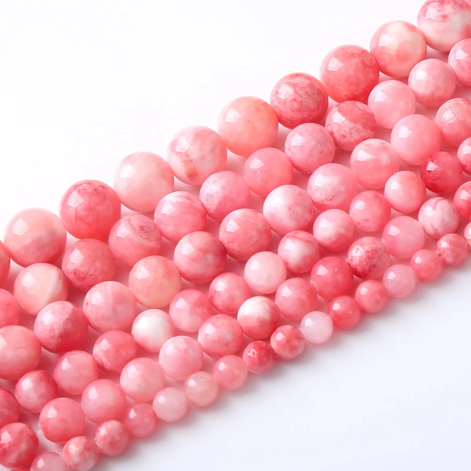 ZXYMLZI Perline in Giada Persiana Rosa Naturale, 12 mm, 32 Pezzi - immagine 3