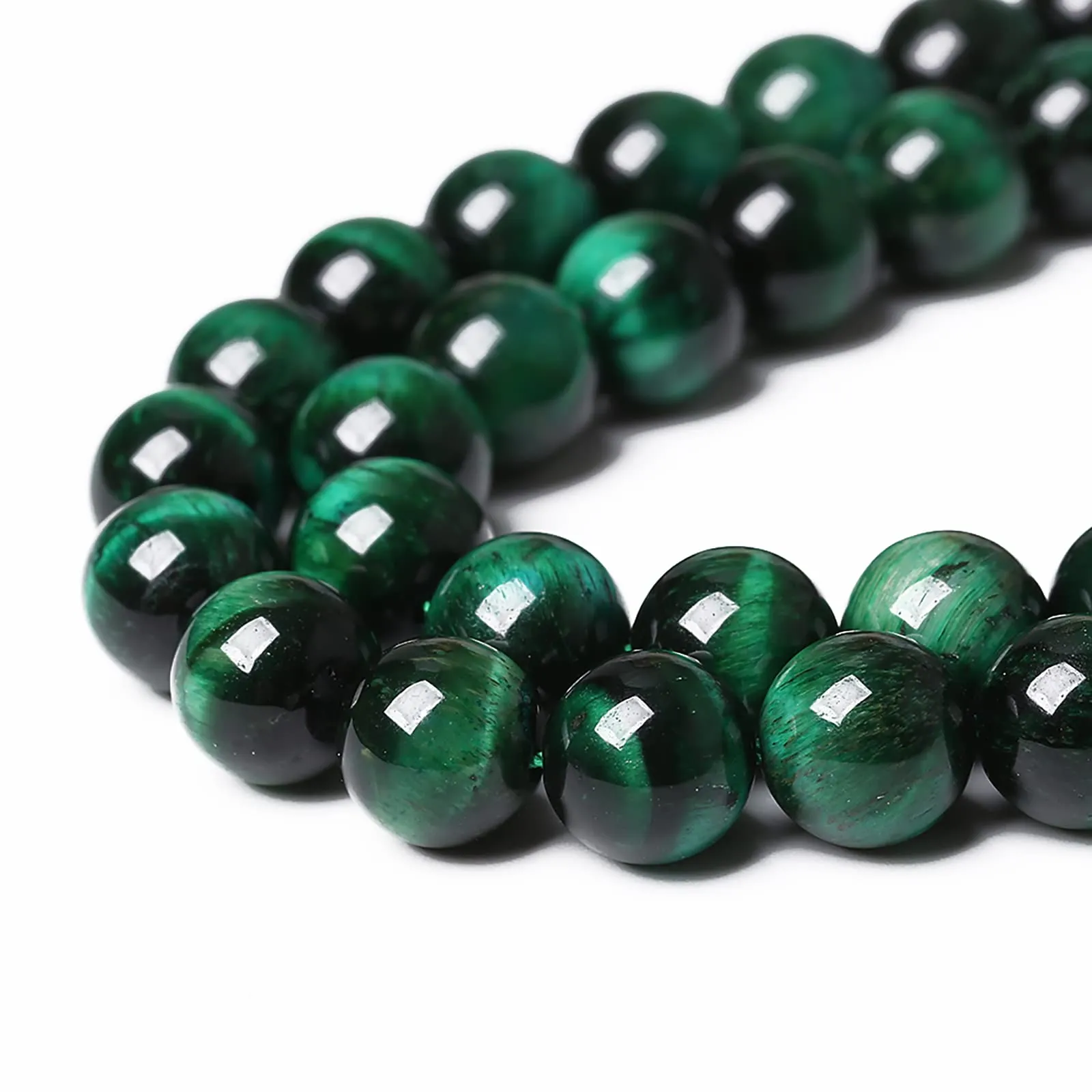 ZXYMLZI 38 Perline in Pietra Naturale Occhio di Tigre 10mm Verde - immagine 3