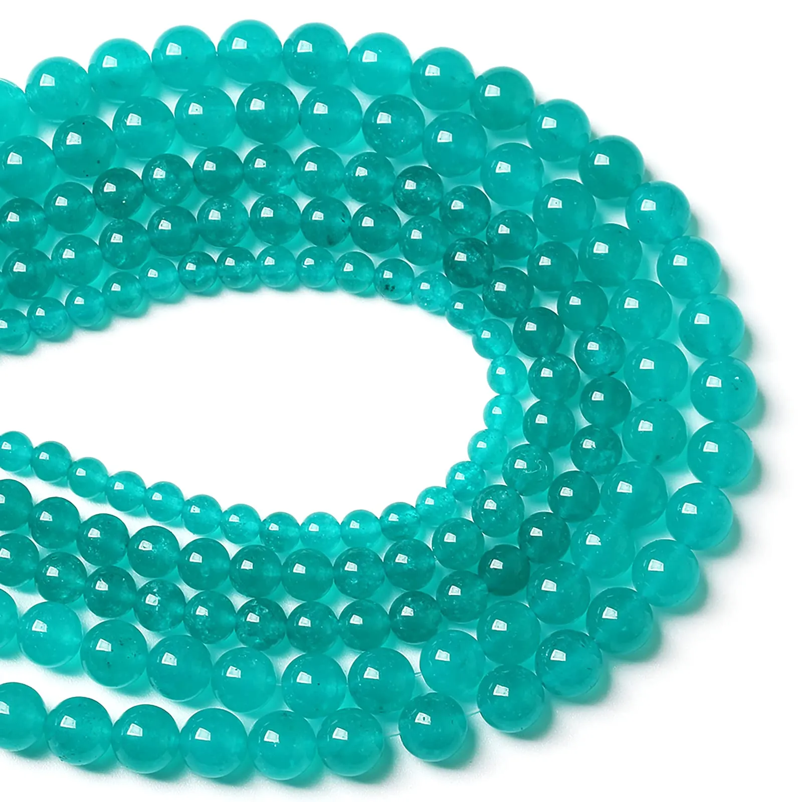 ZXYMLZI Perline in Giada Blu Amazonita, 12 mm, 33 pezzi, 15 pollici - immagine 3