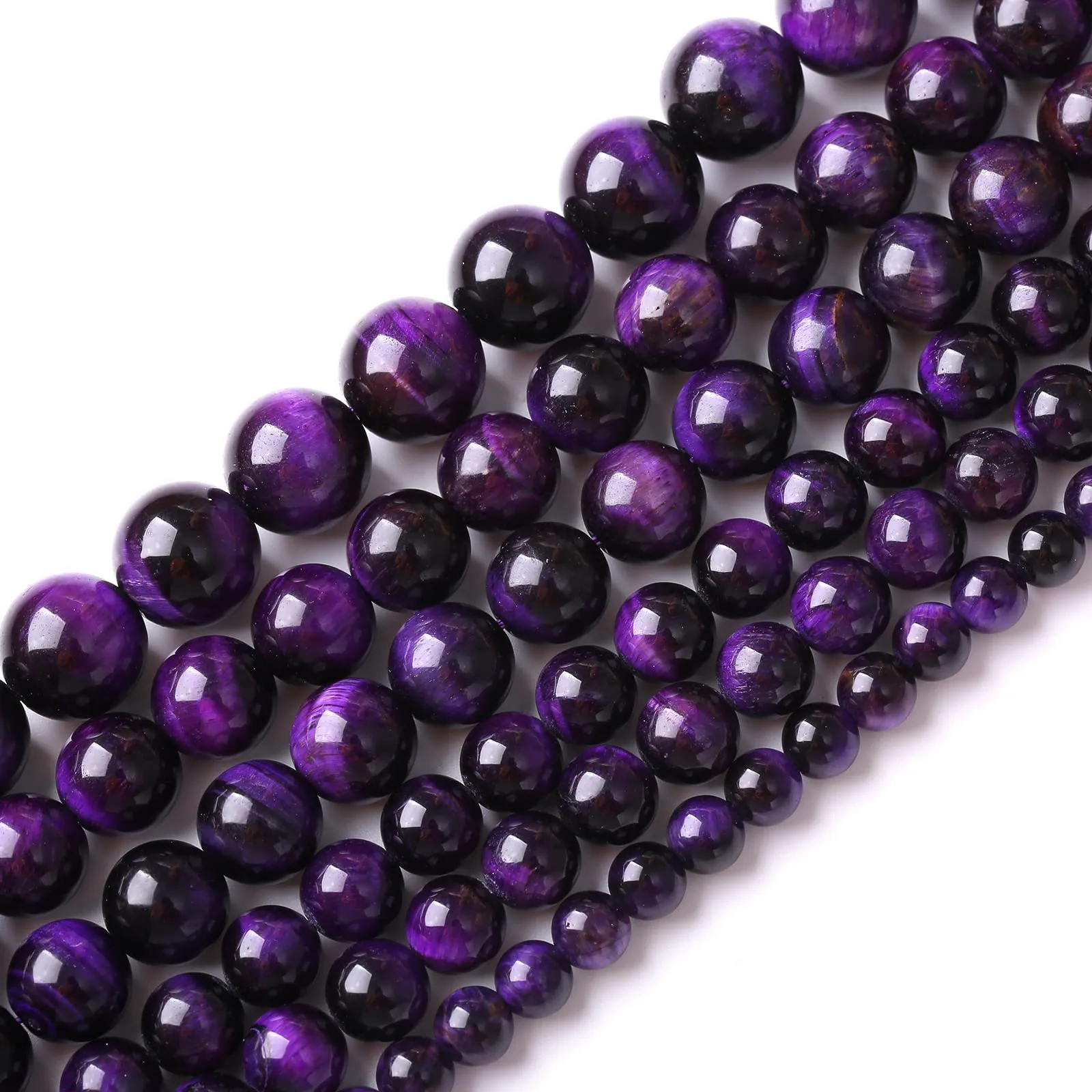 ZXYMLZI 90 Perline in Pietra Naturale Viola Occhio di Tigre, 4 mm - immagine 2