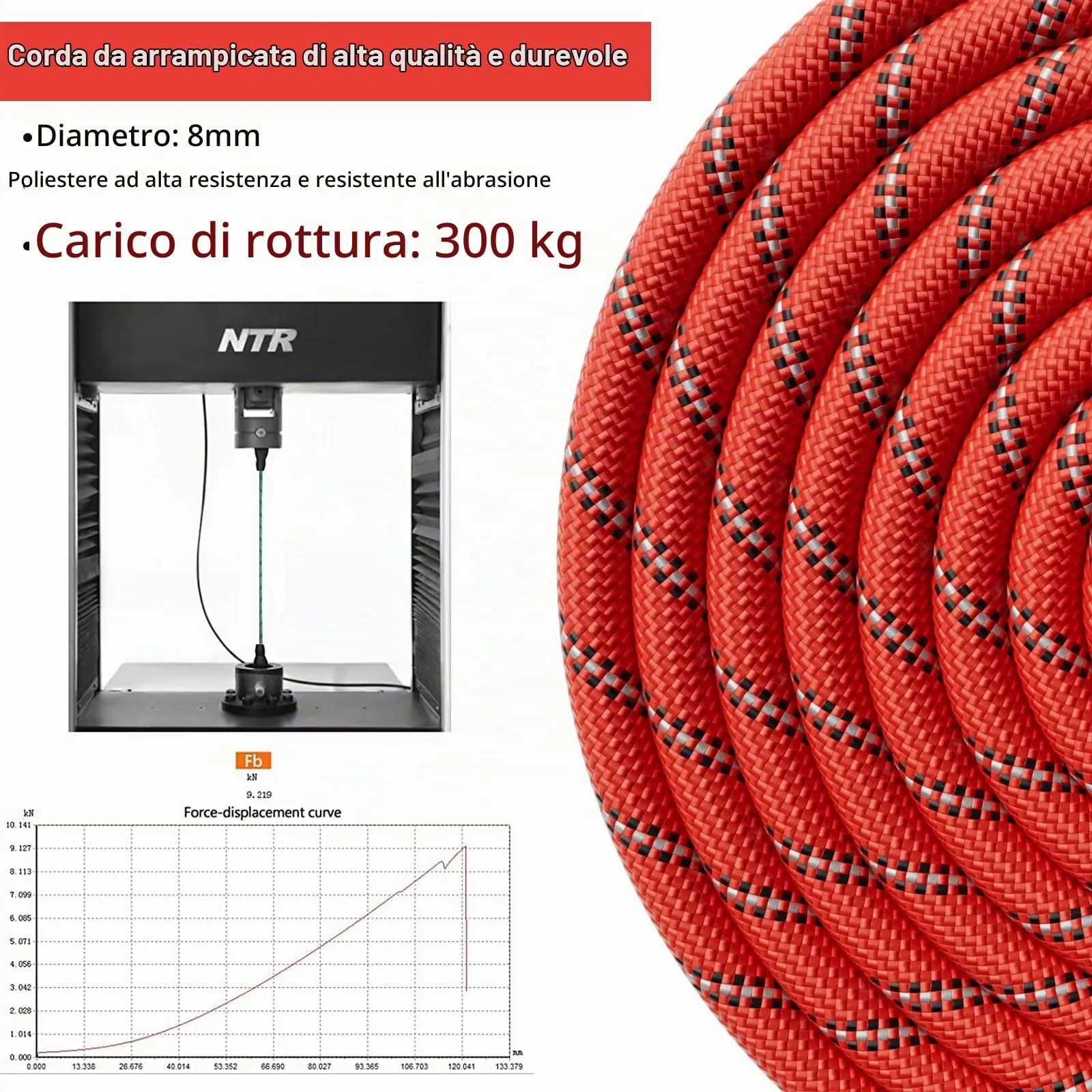 X XBEN Guinzaglio Addestramento per Cani in Corda da Arrampicata in Nylon, 10M x 8 mm, con Gancio di Sicurezza e Maniglia Imbottita - immagine 2