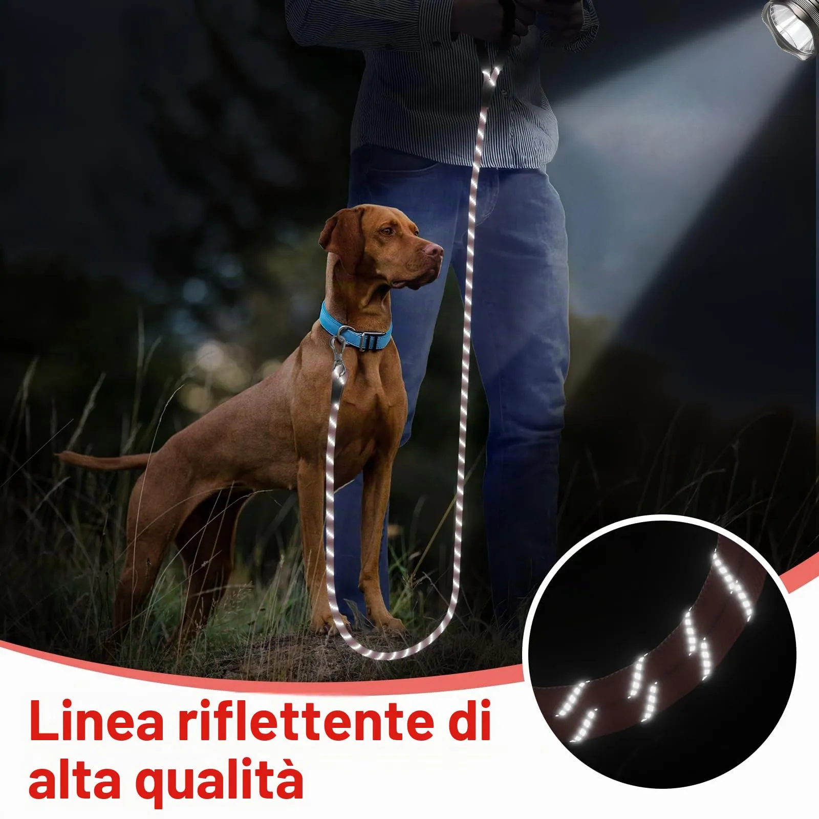 X XBEN Guinzaglio Addestramento per Cani in Corda da Arrampicata in Nylon, 10M x 8 mm, con Gancio di Sicurezza e Maniglia Imbottita - immagine 6