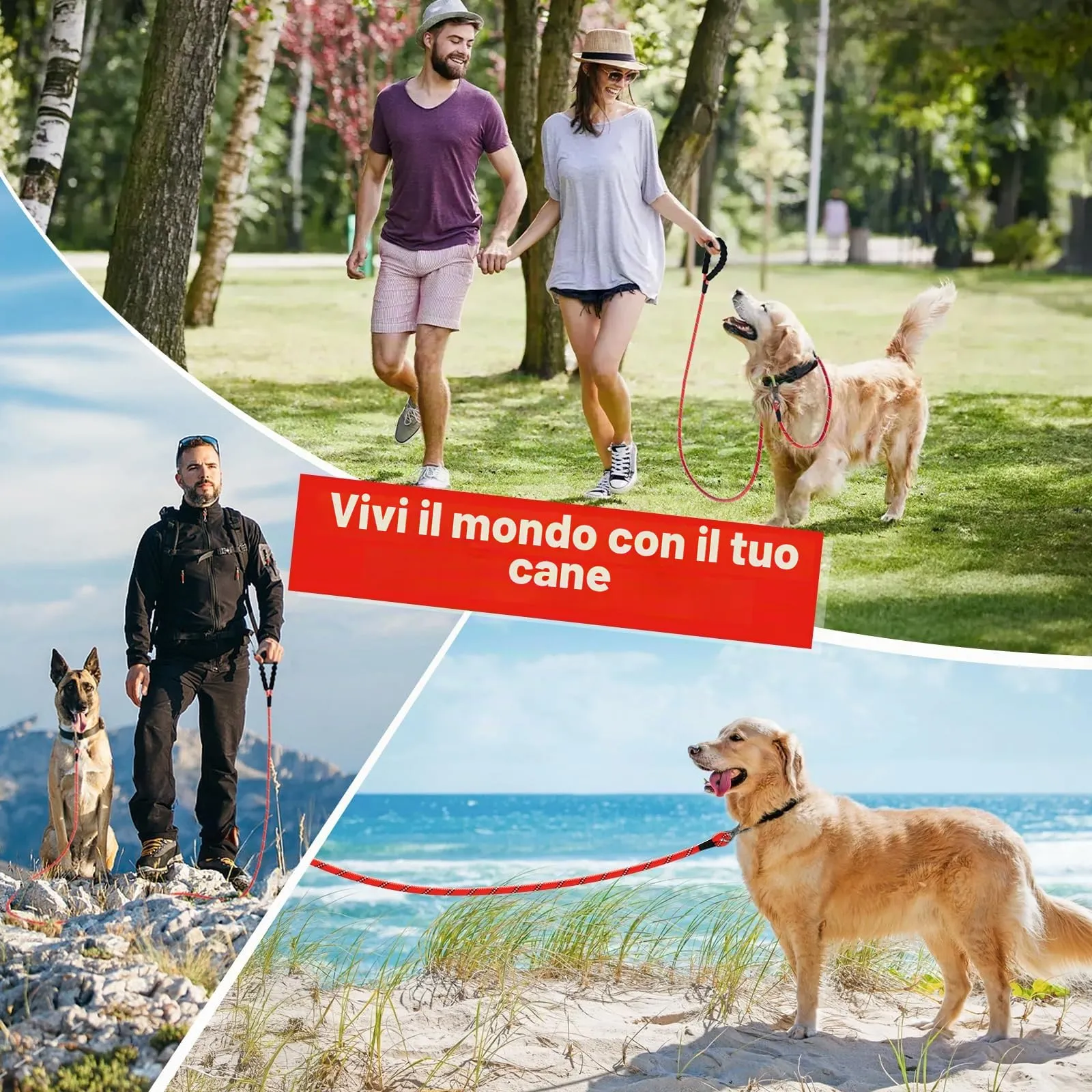 X XBEN Guinzaglio Addestramento per Cani in Corda da Arrampicata in Nylon, 10M x 8 mm, con Gancio di Sicurezza e Maniglia Imbottita - immagine 7