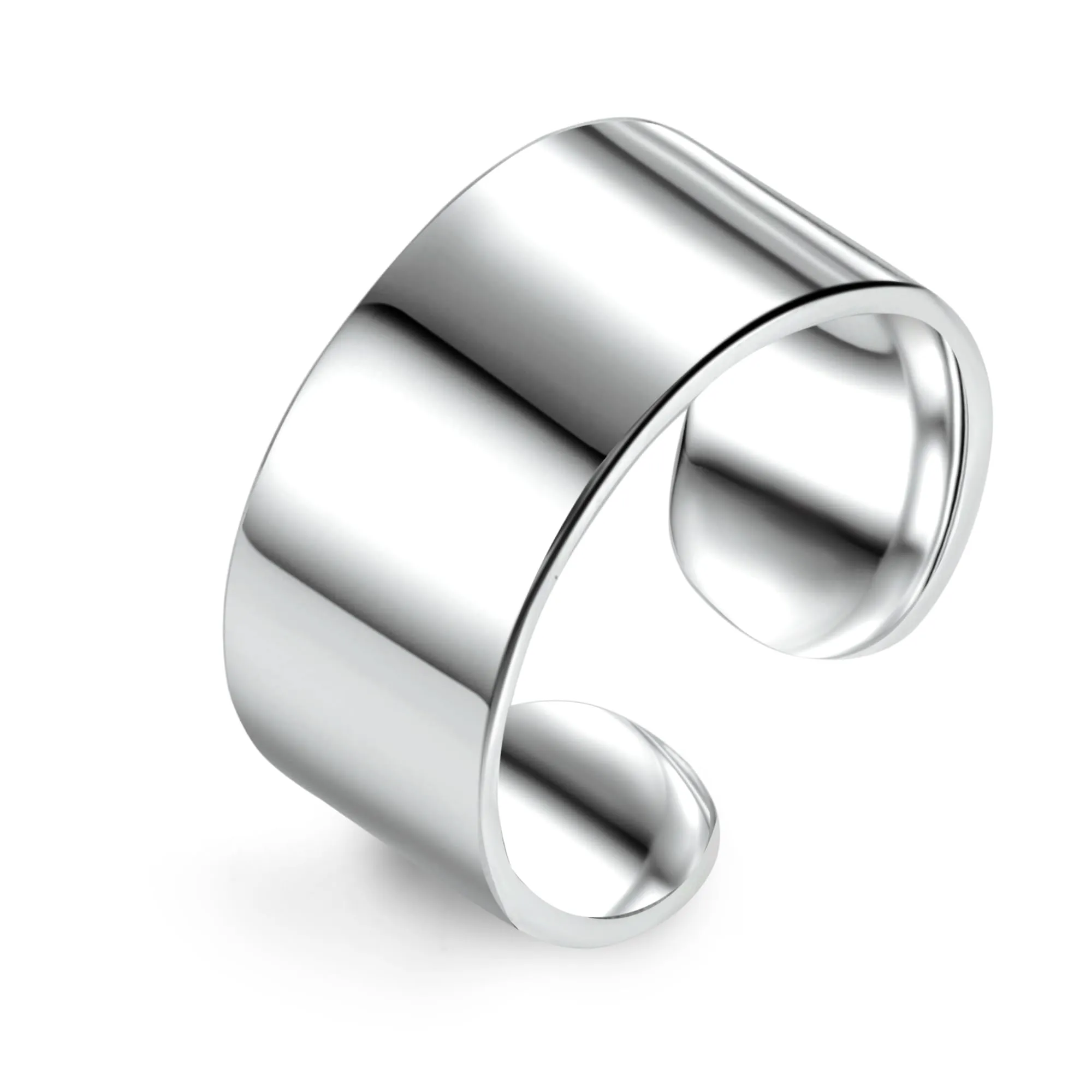 ALEXCRAFT Anelli Uomo Donna Argento Regolabili 10mm Mignolo Pollice - immagine 1