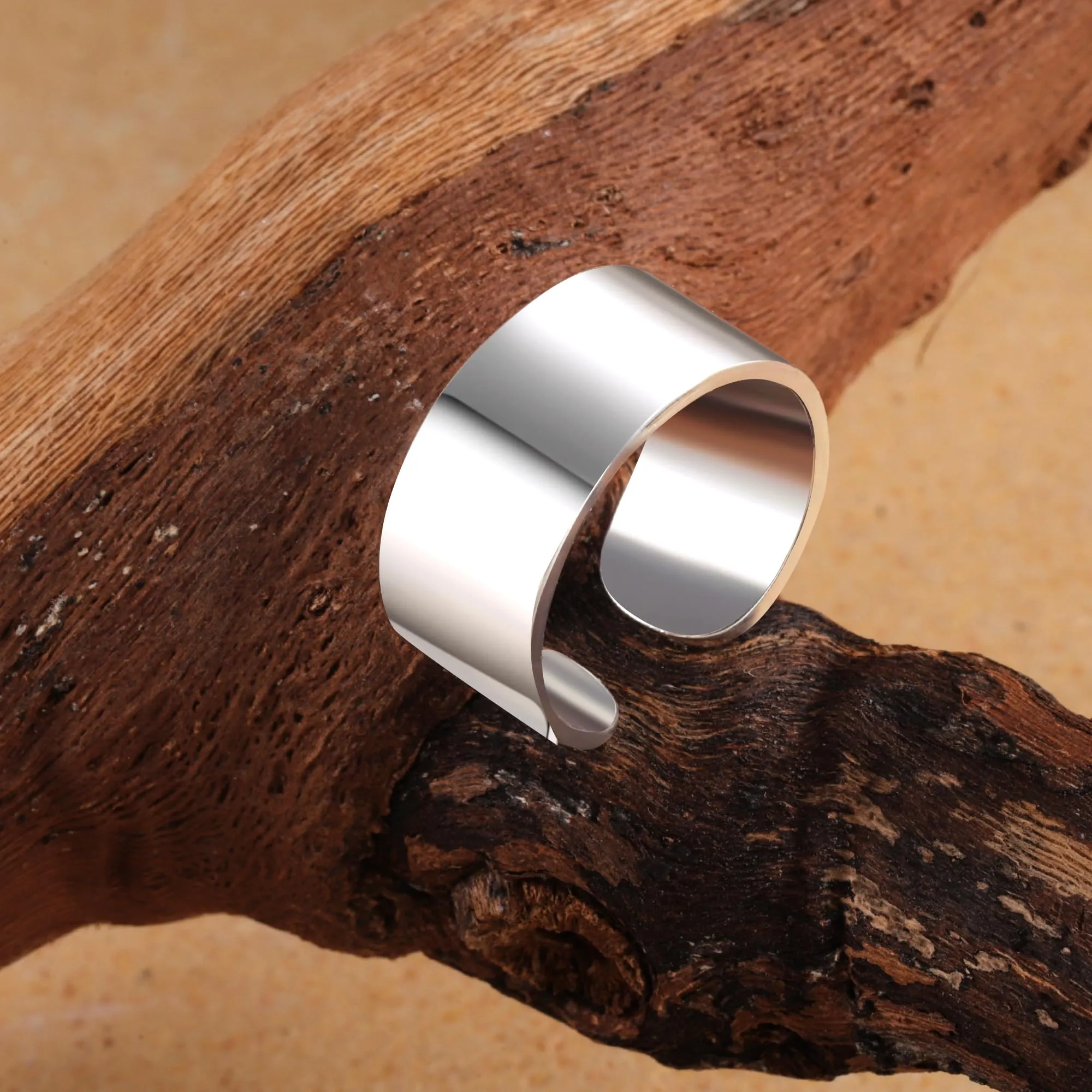 ALEXCRAFT Anelli Uomo Donna Argento Regolabili 10mm Mignolo Pollice - immagine 7