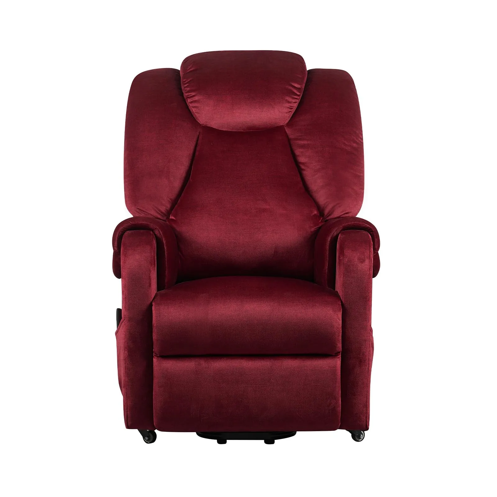 Poltrone Italia Poltrona Relax Elettrica 2 Motori, Reclinazione Indipendente Schienale e Pediera, 4 Ruote, Tessuto Premium Rosso - immagine 7