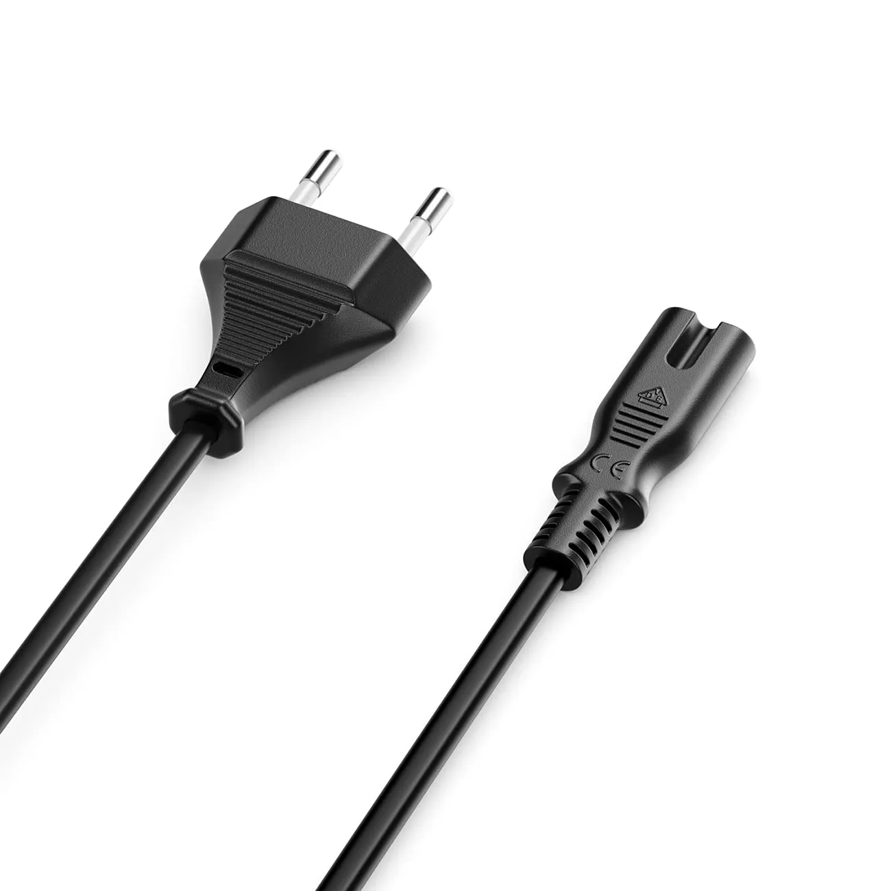 deleyCON Cavo di Alimentazione Europlug a Presa C7, 0,5m - Nero - immagine 2