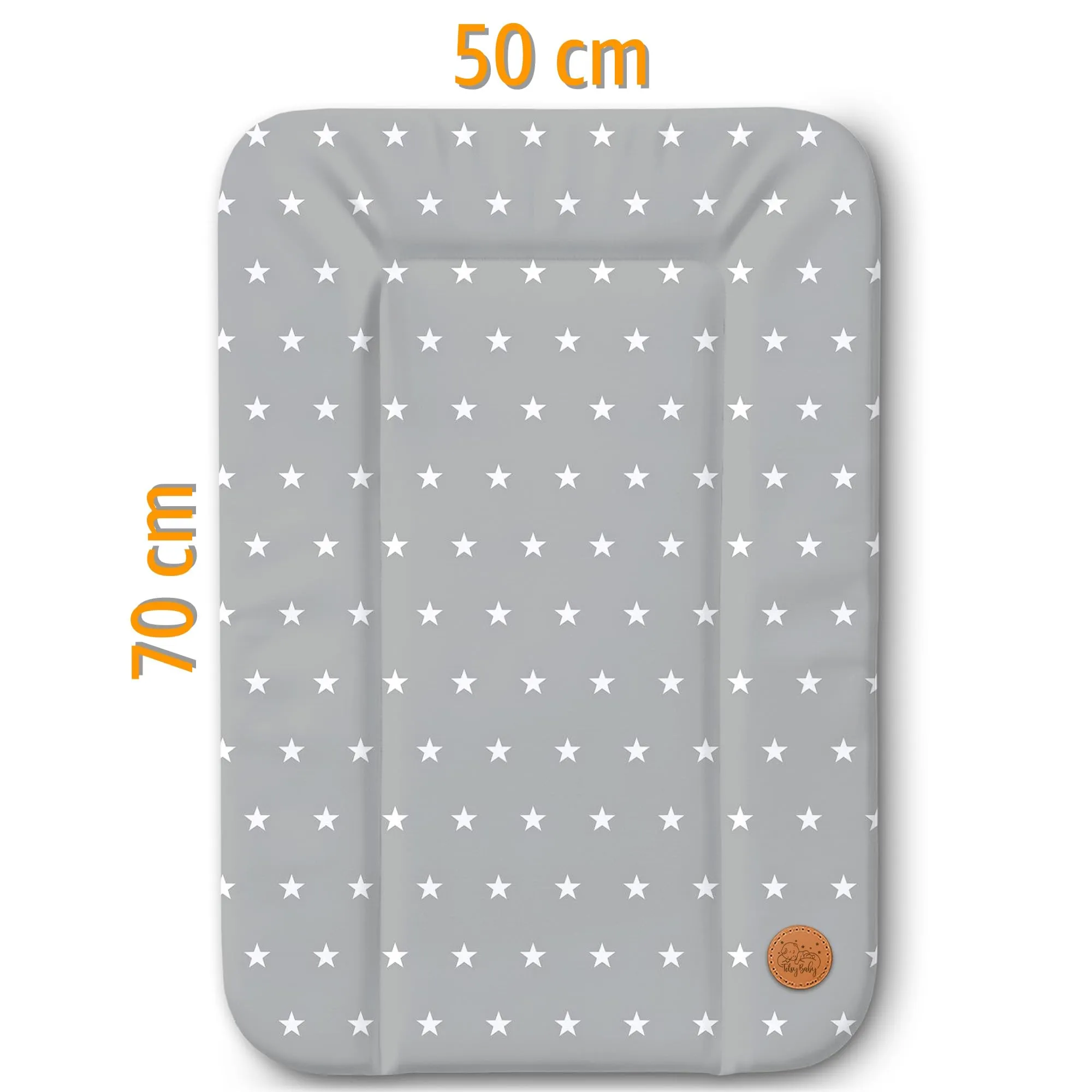 Totsy Baby Tappetino da Fasciatoio Impermeabile e Lavabile, 70 x 50 cm, Grigio con stelle - immagine 2