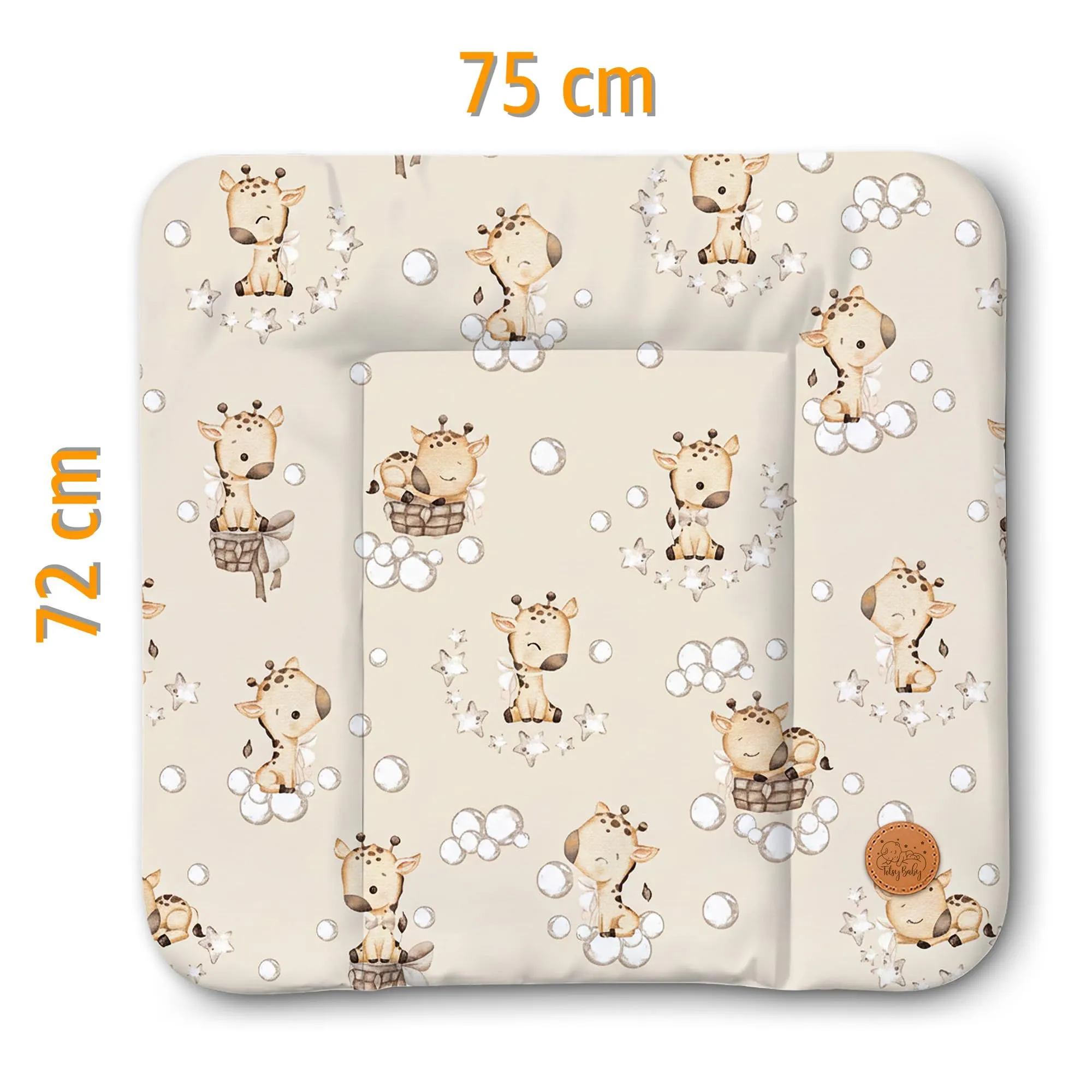 Totsy Baby Tappetino da Fasciatoio Impermeabile, 75 x 72 cm, Giraffe - immagine 2