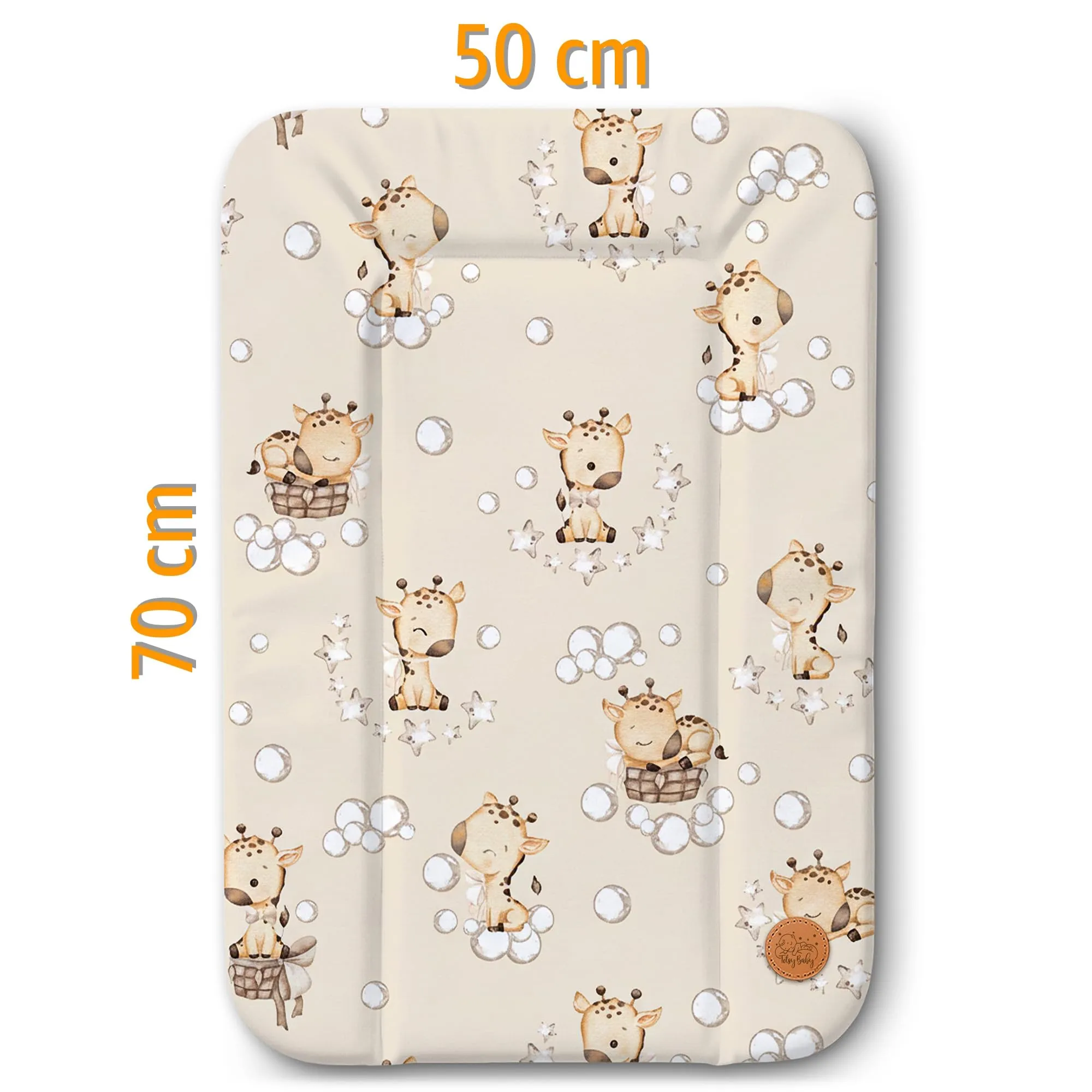 Totsy Baby Tappetino da Fasciatoio Impermeabile e Lavabile, Giraffe, 70 x 50 cm - immagine 2