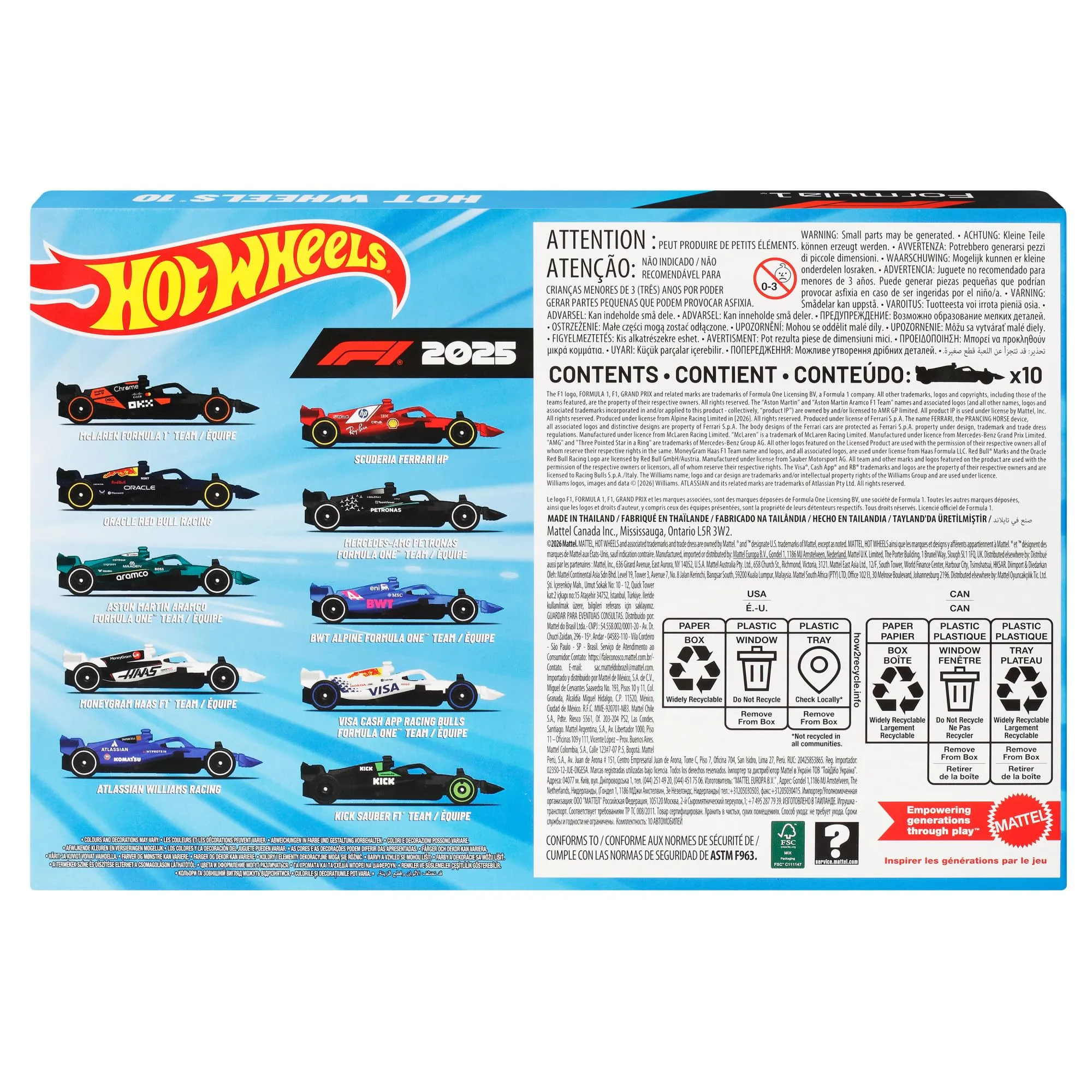Hot Wheels Formula 1 2025 10-Pack 1:64 JMM24 - immagine 7