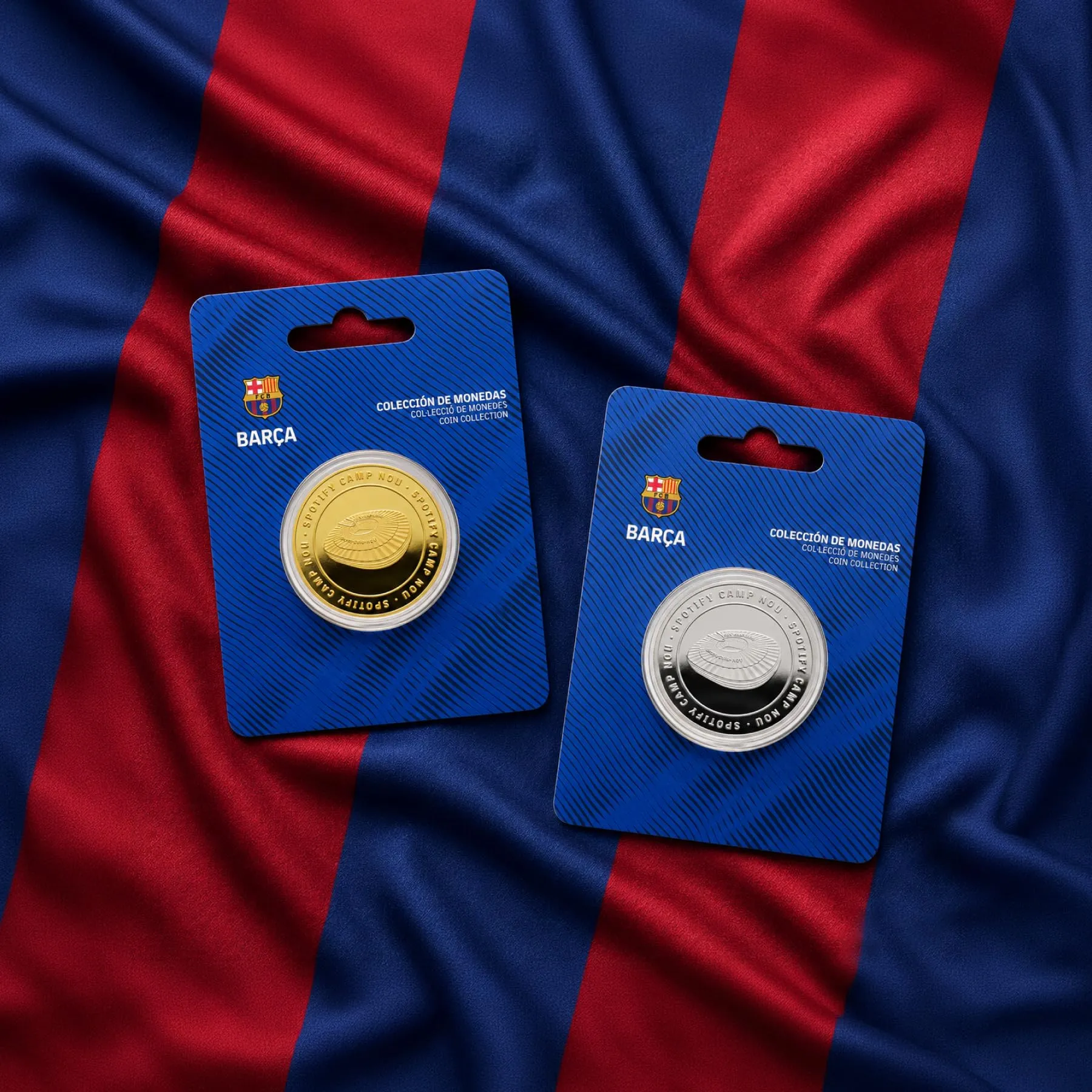 MOCIWORLD FC Barcelona 2025-26 Official Collector Coin, Gold Finish, 40mm, Spotify Camp Nou Stadium Engraving with Protective Capsule - immagine 6