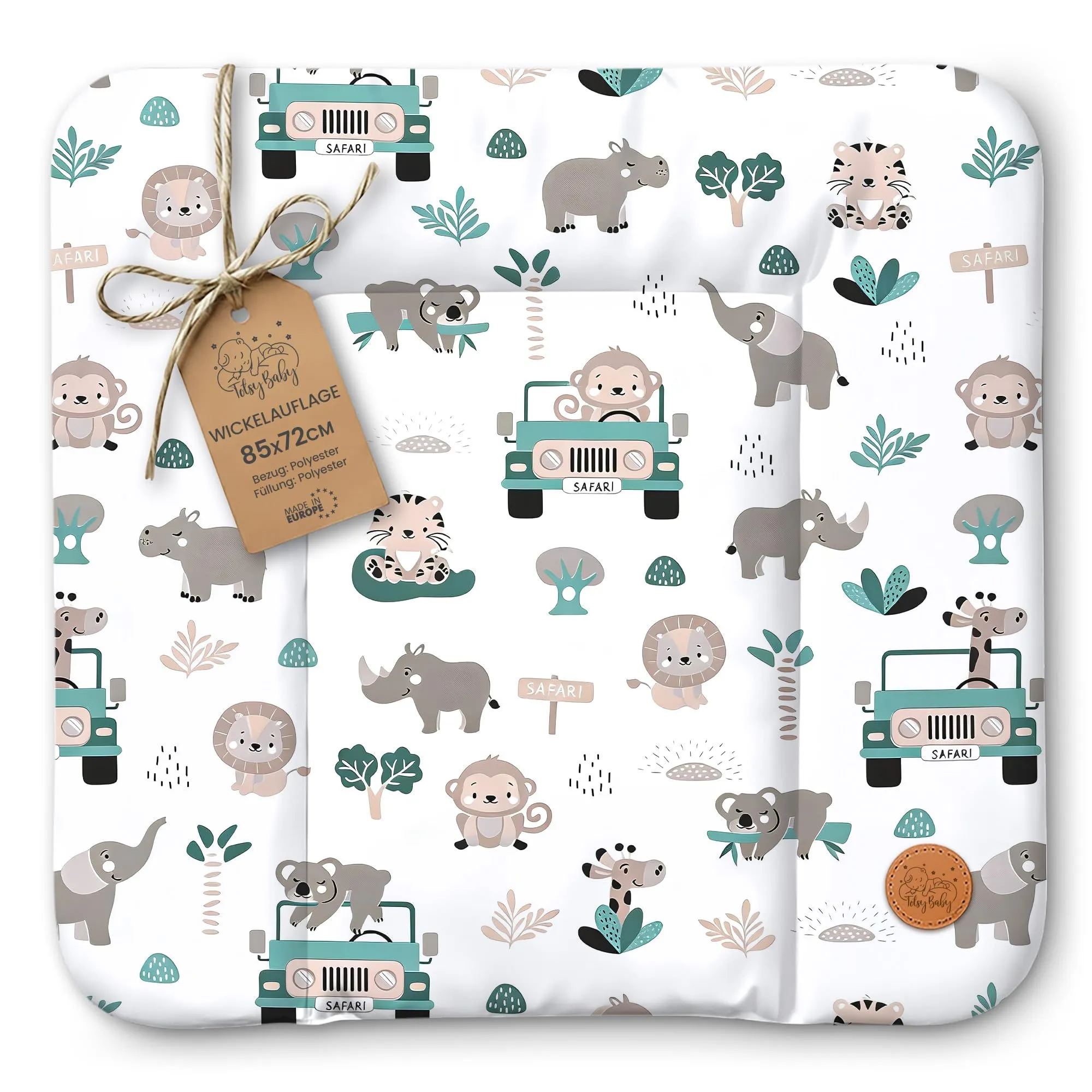 Totsy Baby Tappetino da Fasciatoio Impermeabile, 85 x 72 cm, Colore Africa - immagine 1