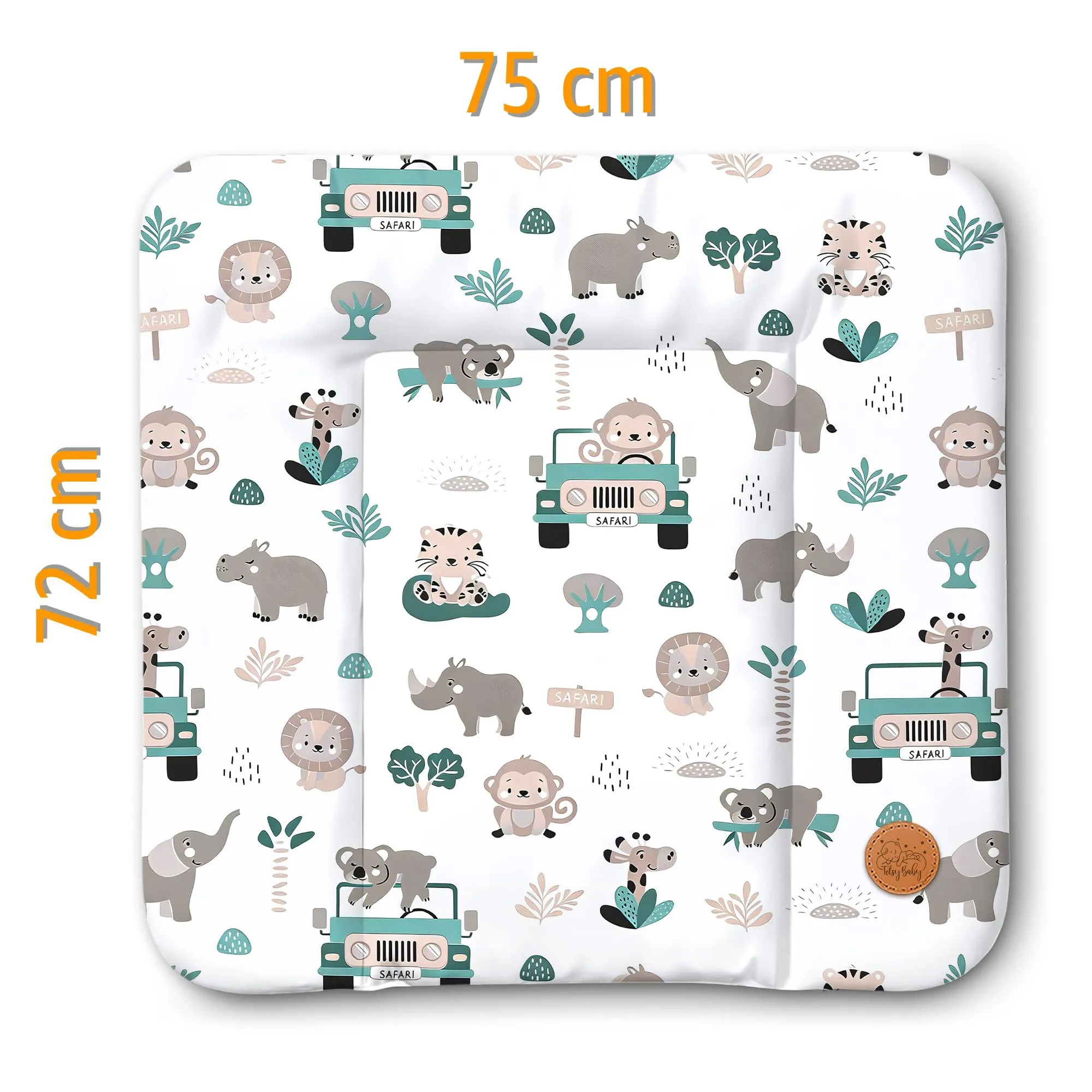 Totsy Baby Tappetino da fasciatoio impermeabile e lavabile, 75 x 72 cm, Africa - immagine 2