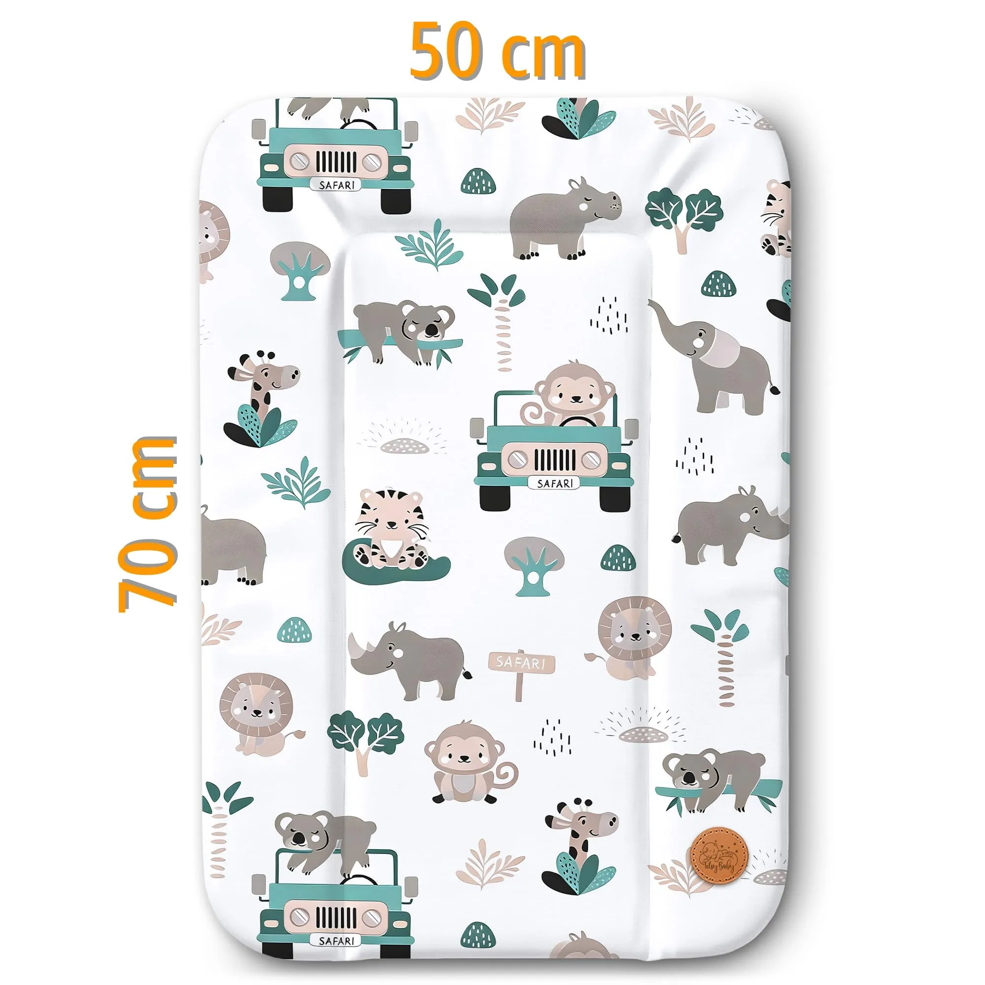 Totsy Baby Tappetino da fasciatoio impermeabile, 70 x 50 cm, Africa - immagine 2