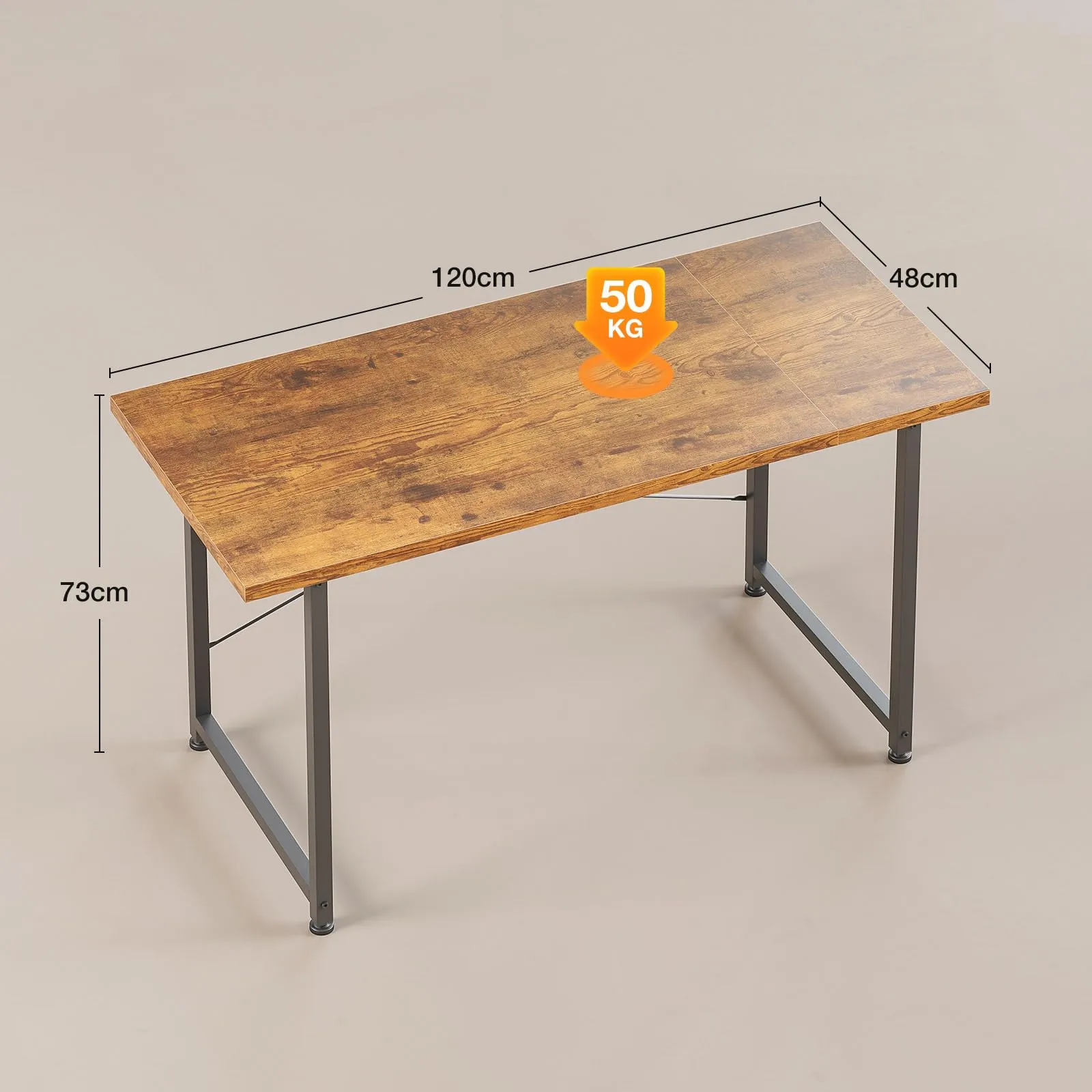 ODK Scrivania per Computer, 120 x 48 cm, Marrone - immagine 3