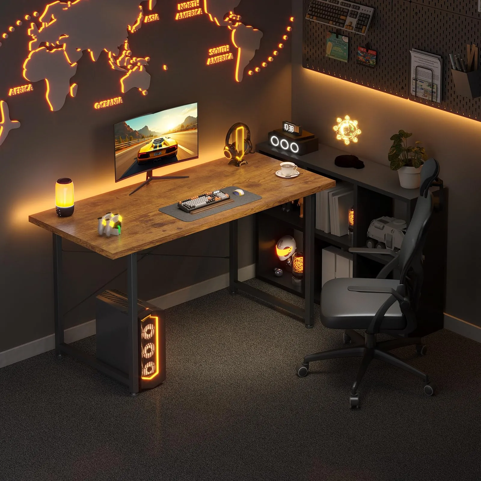 ODK Scrivania per Computer, 120 x 48 cm, Marrone - immagine 5