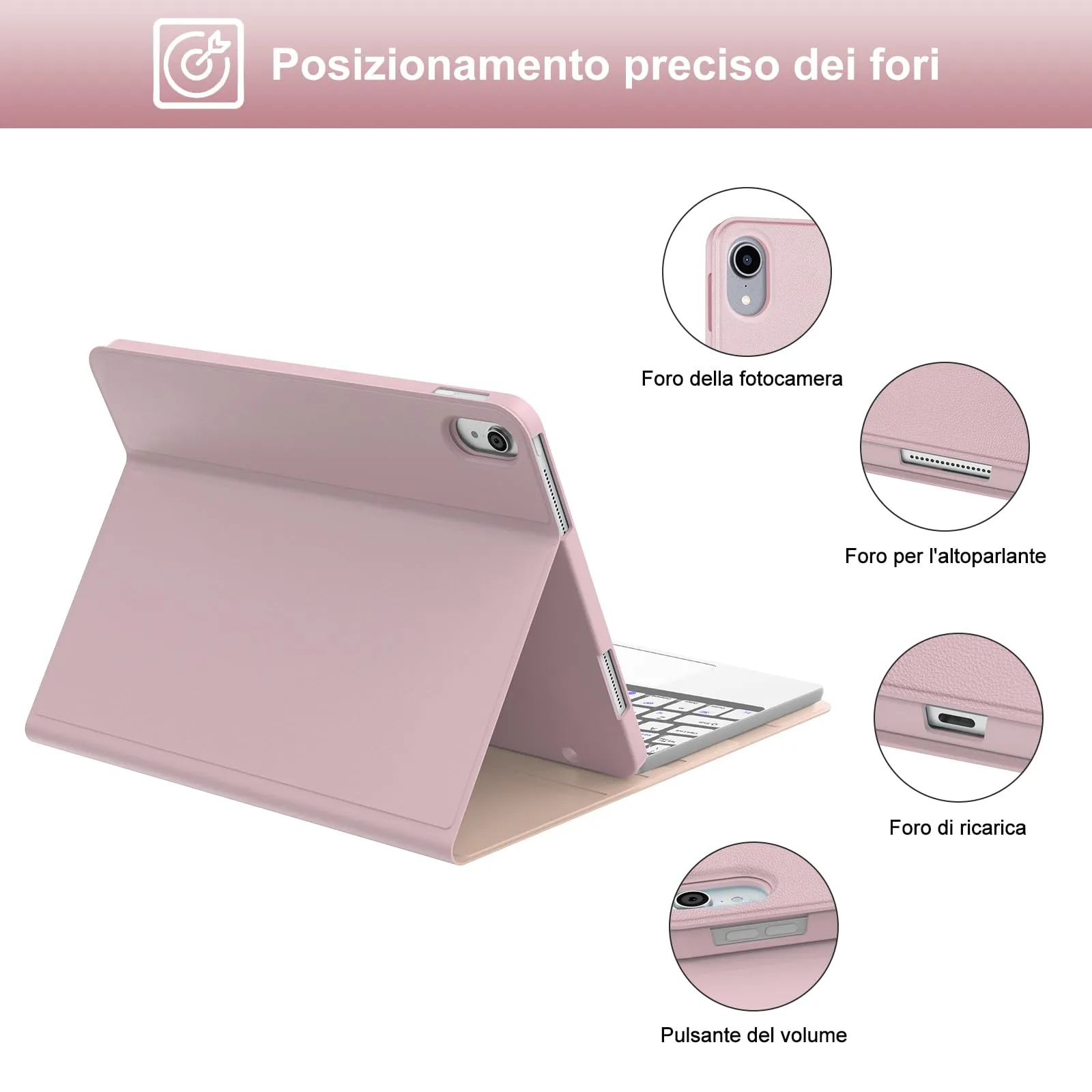 IVEOPPE Tastiera per iPad 11 Generazione 11" (2025) e 10 Generazione 10.9" (2022) Modello A16 - immagine 7