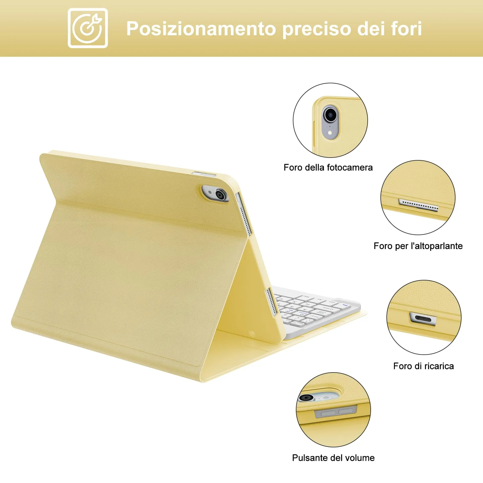 IVEOPPE Tastiera e Custodia per iPad 11ª Generazione 11" (2025) e 10ª Generazione 10.9" (2022) A16 - immagine 7
