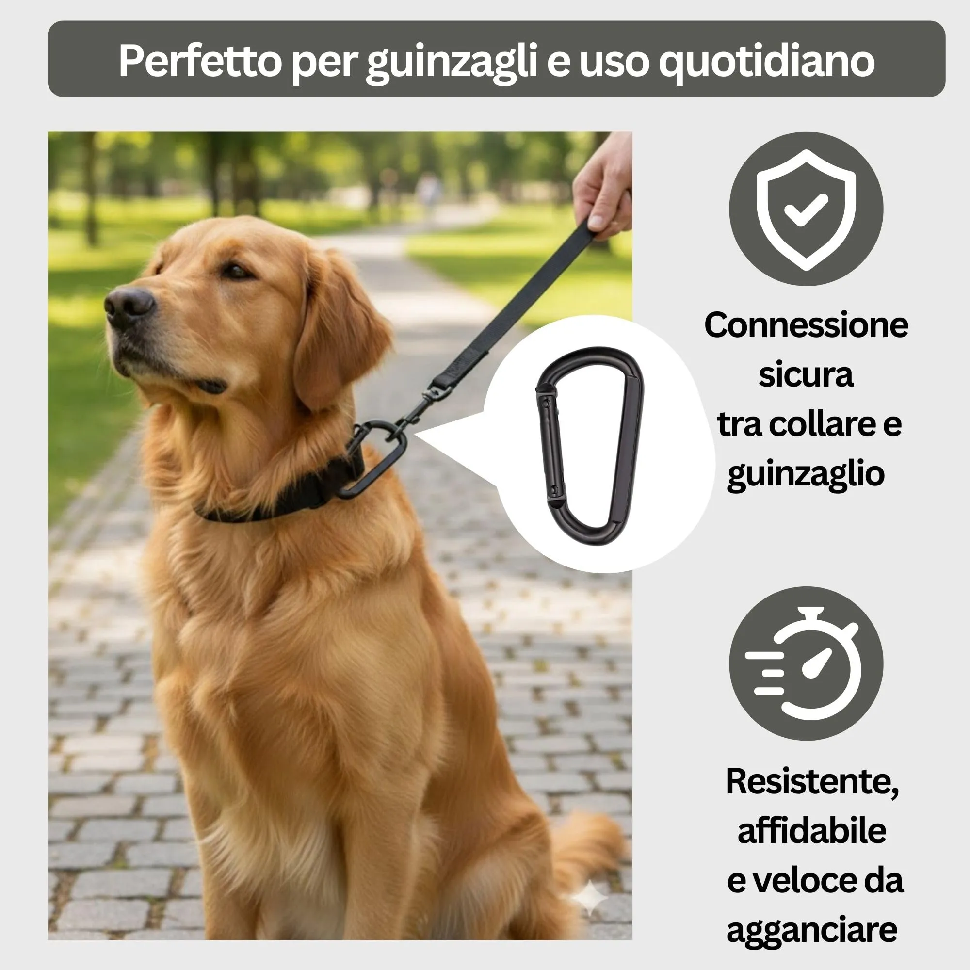 Nexafix Moschettone Inox M8 8 cm Nero (Set da 2) - immagine 5