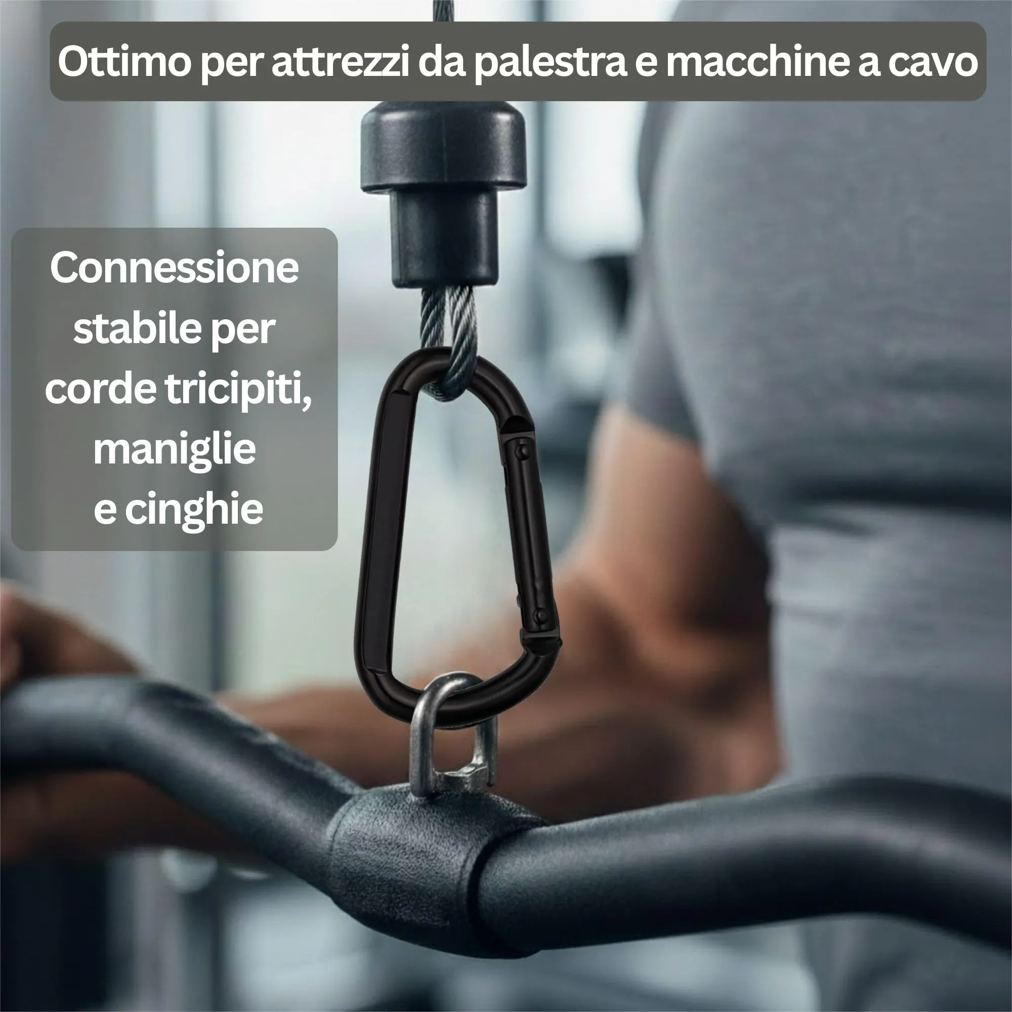 Nexafix Moschettone Inox M8 8 cm Nero (Set da 2) - immagine 6