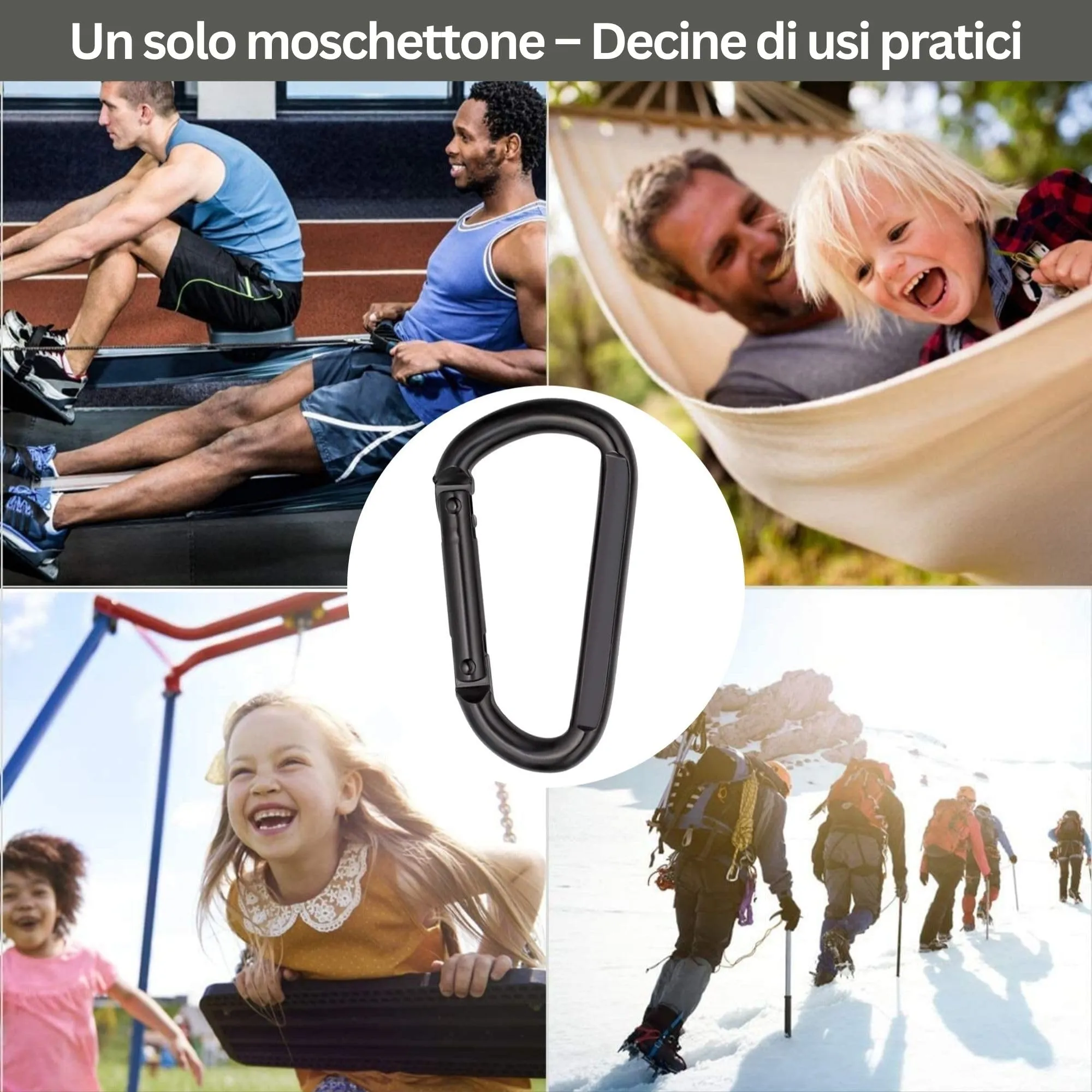 Nexafix Moschettone Inox M8 8 cm Nero (Set da 2) - immagine 8