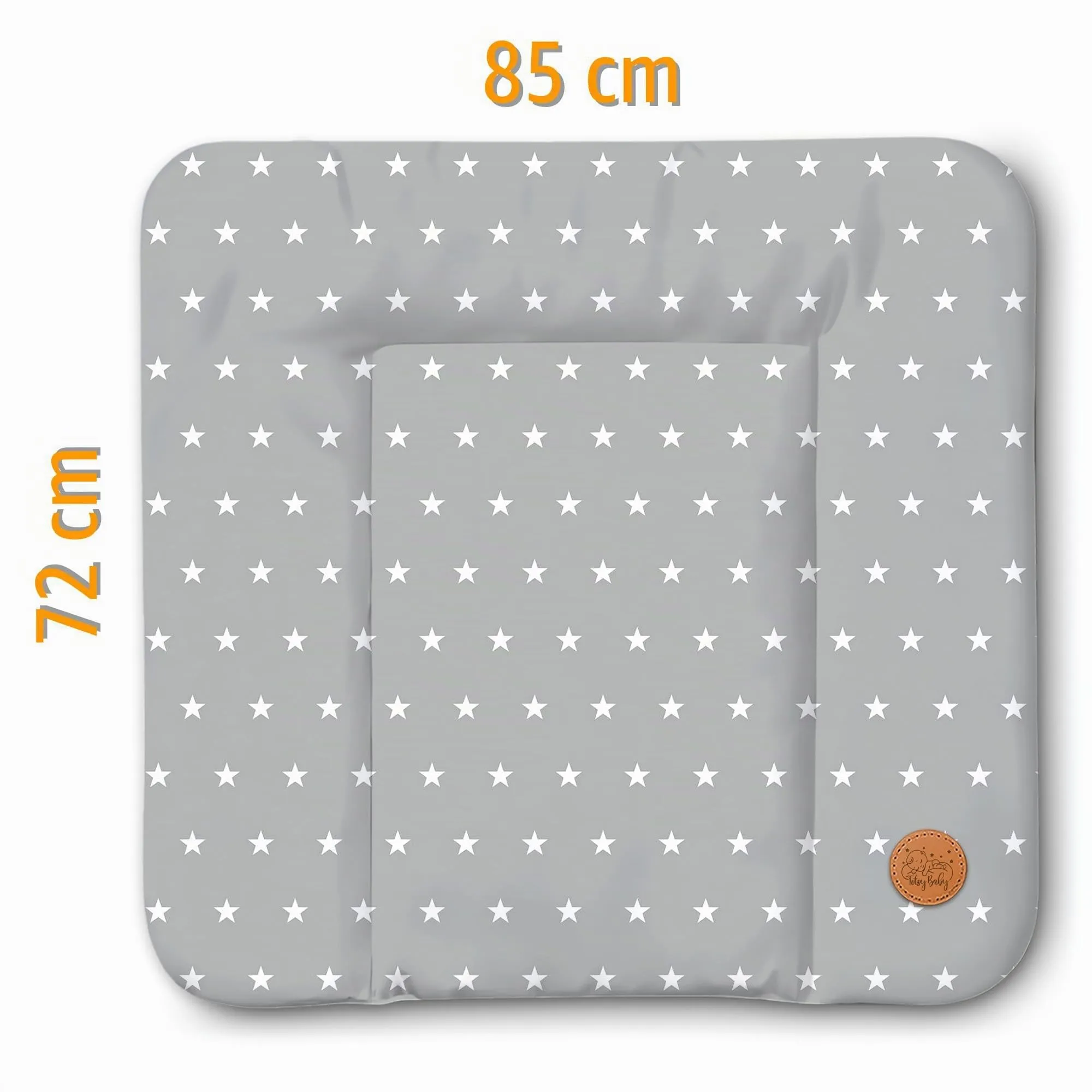 Totsy Baby Tappetino da fasciatoio impermeabile, Grigio con stelle, 85 x 72 cm - immagine 2