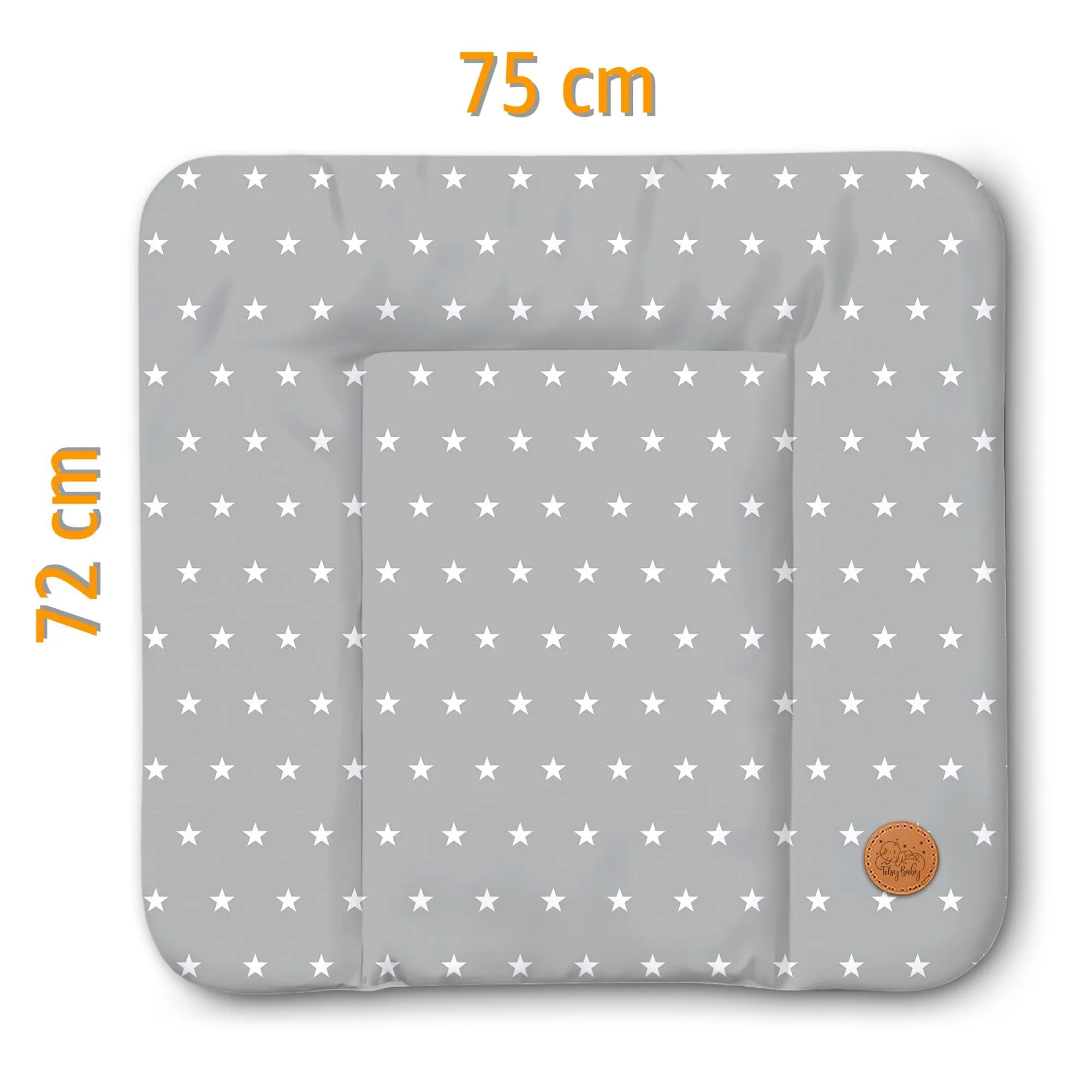Totsy Baby Tappetino da Fasciatoio Impermeabile, 75 x 72 cm, Grigio con Stelle - immagine 2