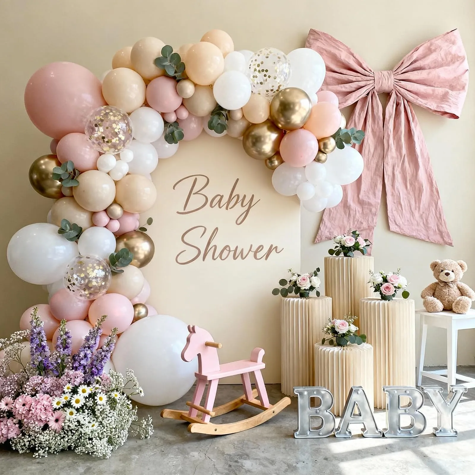 Fairymaiden Palloncini Rosa, Bianchi, Beige e Dorati, 60 Pezzi, 12 Pollici - immagine 6