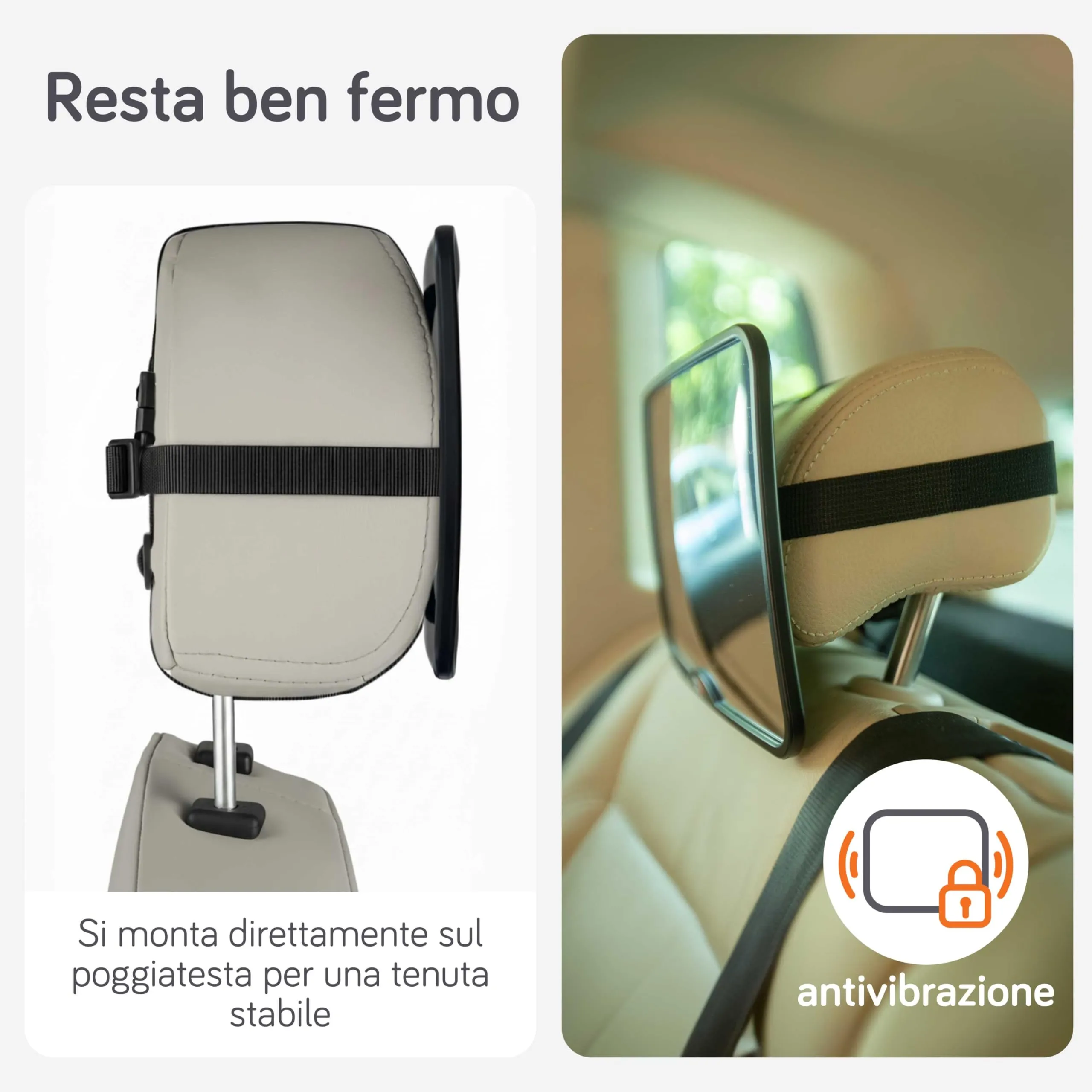 Baby Uma Specchietto Retrovisore per Bambini (2 Pezzi) e Cartelli Bambino a Bordo, Specchio Auto Infrangibile per Sedile Posteriore, 24 x 16 cm - immagine 5