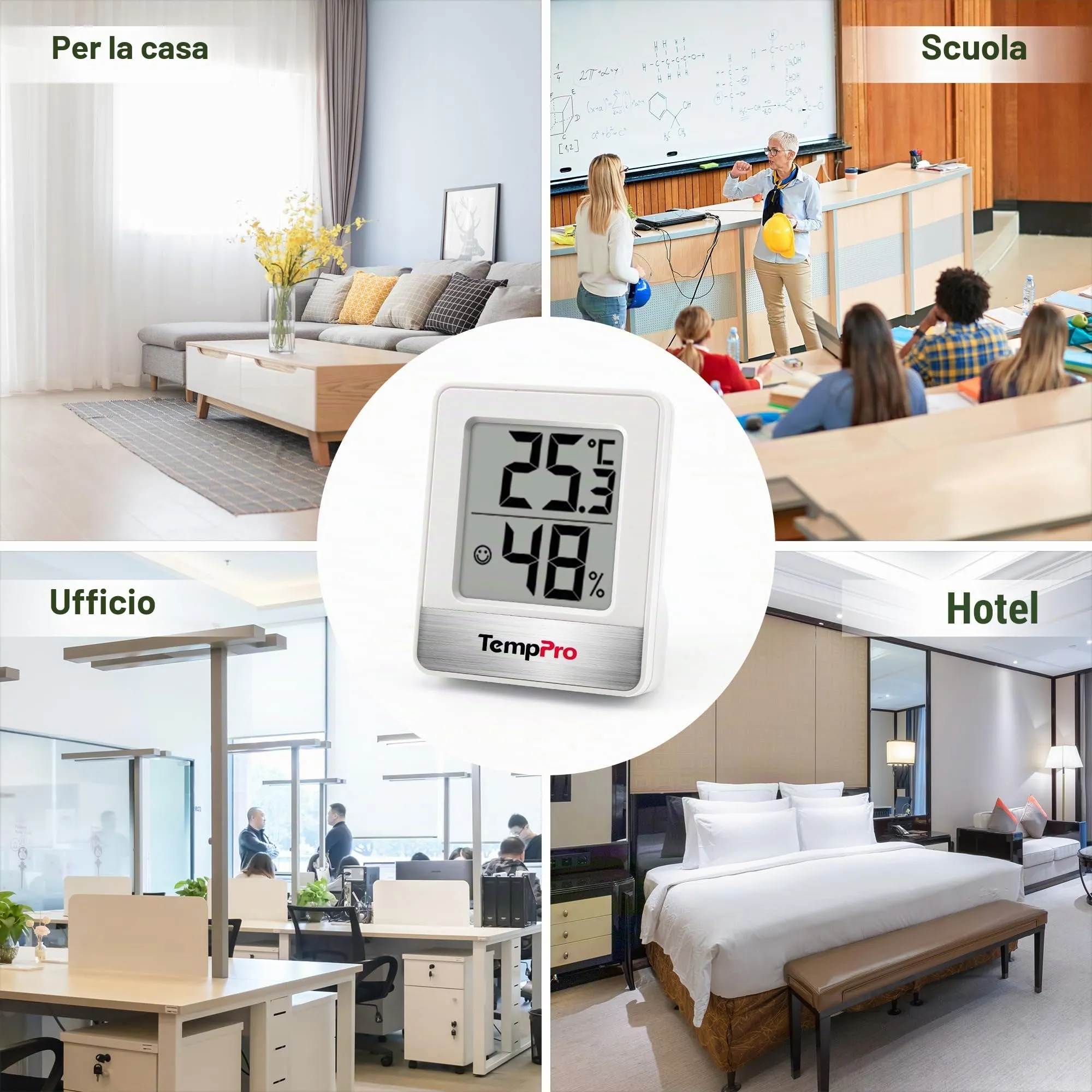 TempPro TP49 Igrometro Digitale e Termometro, 8 Pezzi, Bianco - immagine 7