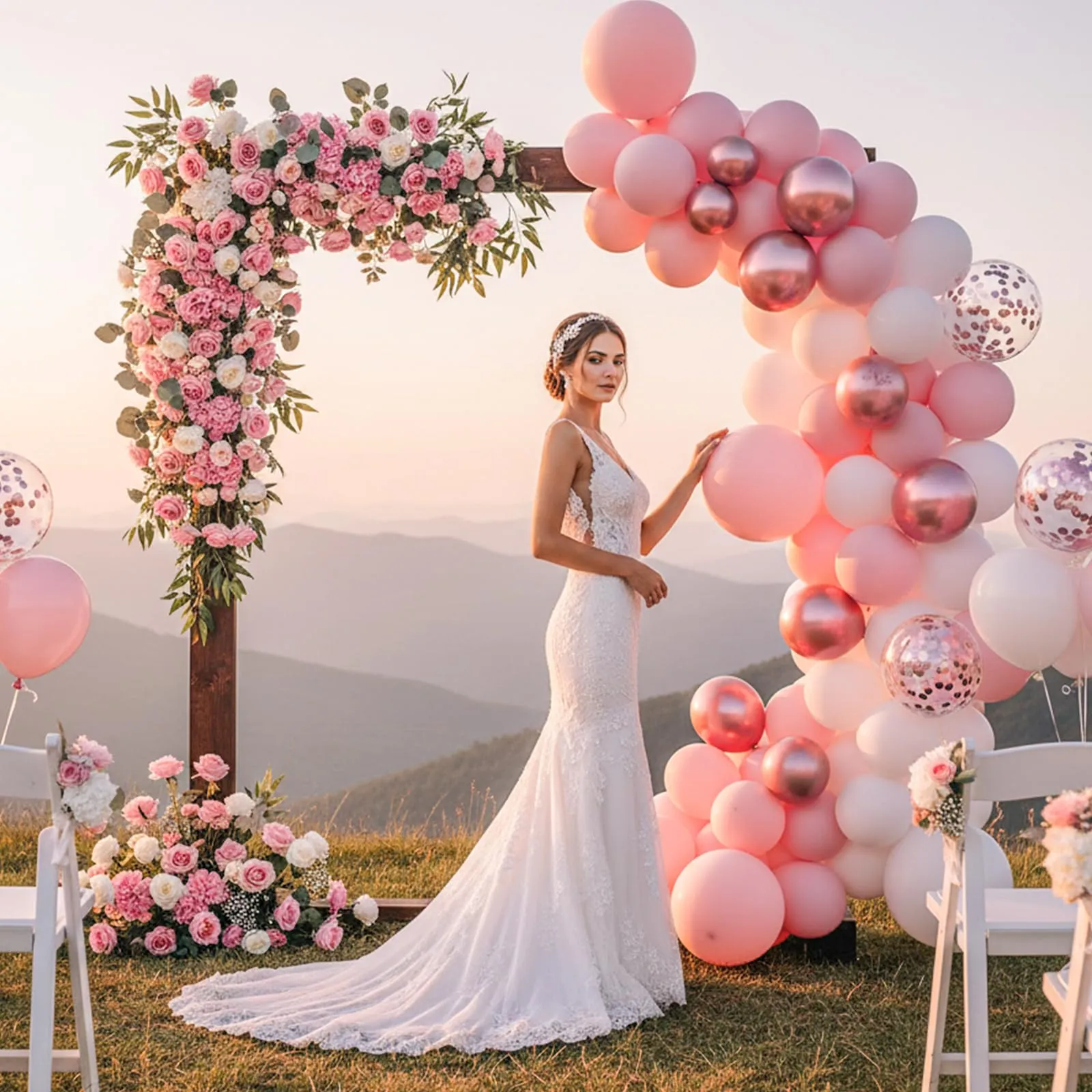 Fairymaiden Palloncini Rosa e Bianchi, 60 Pezzi, 12 Pollici - immagine 3