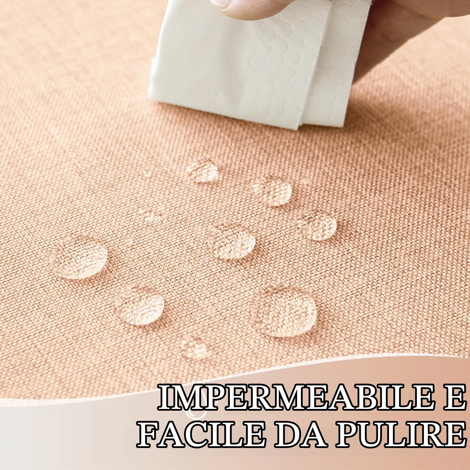 Softalker Tovaglia Rettangolare in Finto Lino, 240x140cm, Rosa, Lavabile e Idrorepellente (6-8 posti) - immagine 3