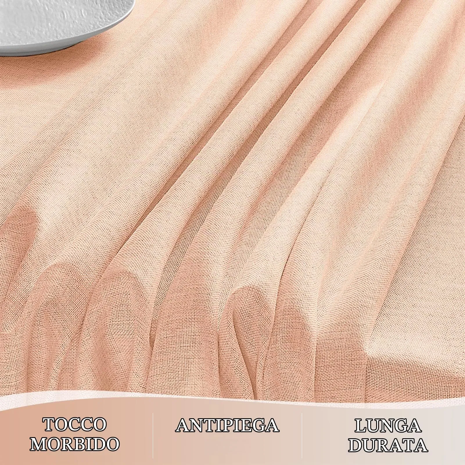 Softalker Tovaglia Rettangolare in Finto Lino, 240x140cm, Rosa, Lavabile e Idrorepellente (6-8 posti) - immagine 4