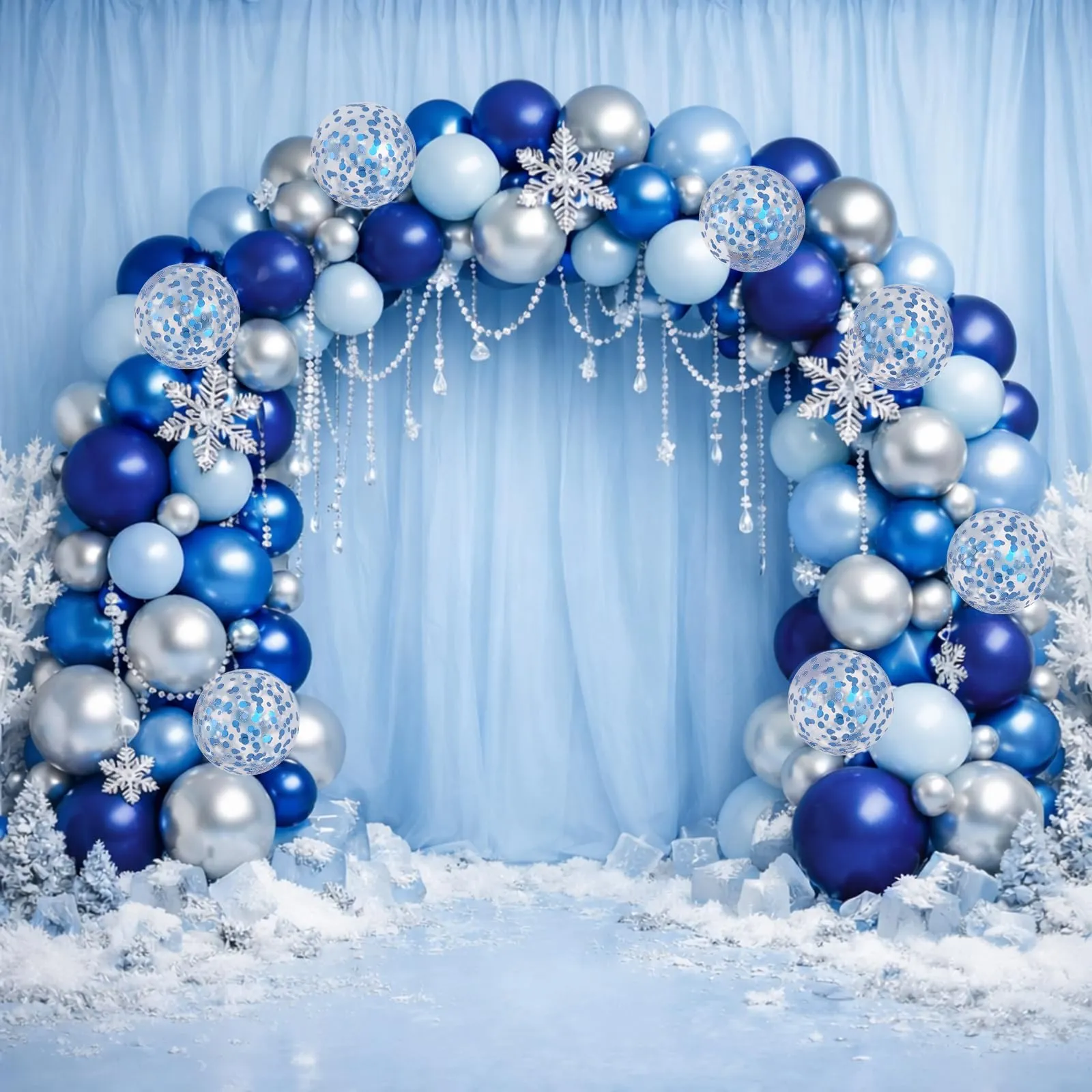 Fairymaiden Palloncini Blu e Argento, 60 Pezzi, 12 Pollici - immagine 5