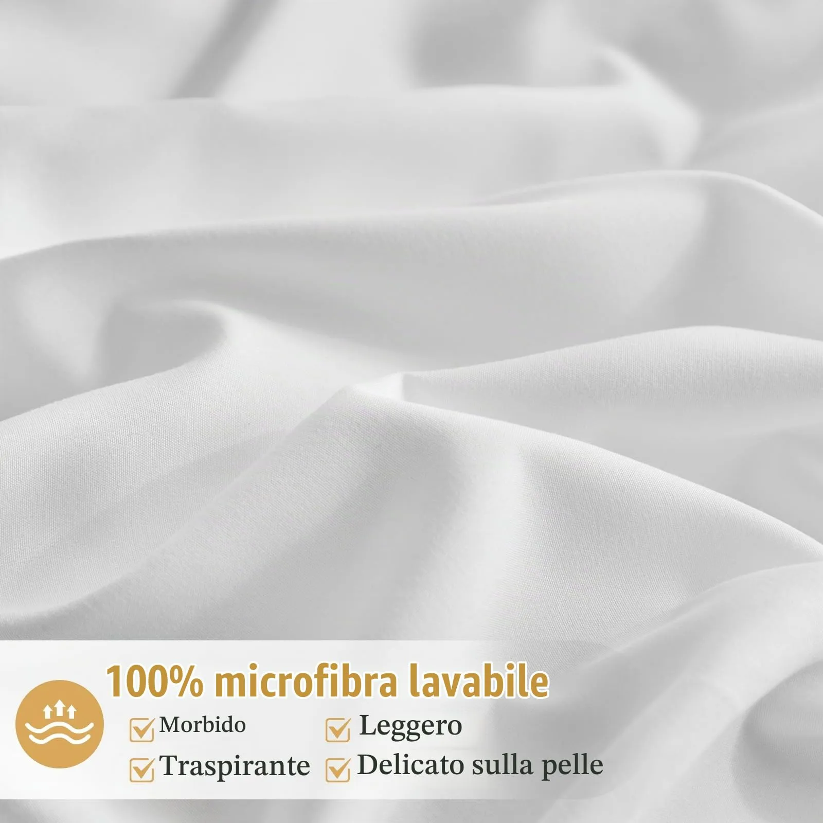 Tokokimo Set Copripiumino Matrimoniale 3 Pezzi in Microfibra con Volant, 240x220cm, Bianco - immagine 4