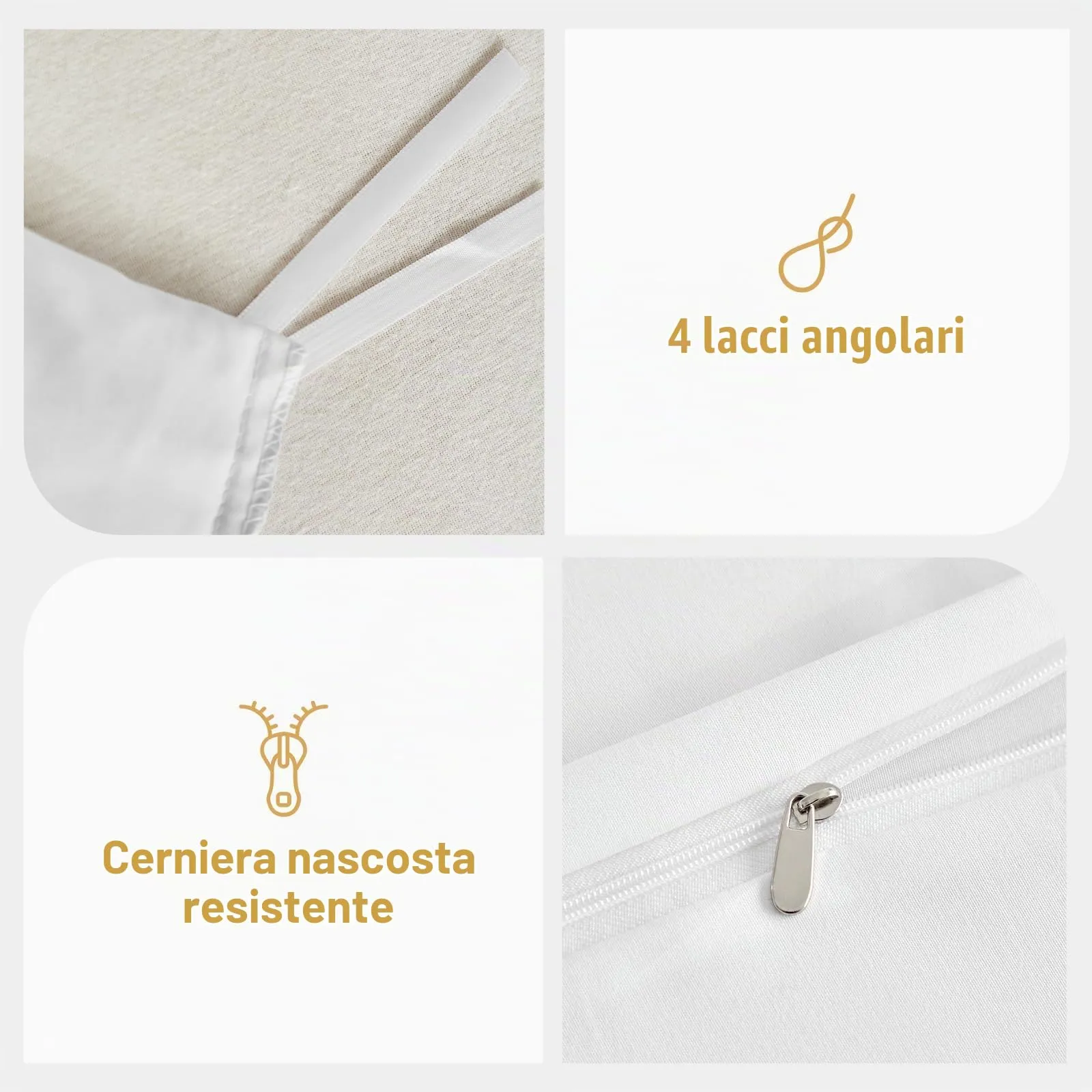 Tokokimo Set Copripiumino Matrimoniale 3 Pezzi in Microfibra con Volant, 240x220cm, Bianco - immagine 5