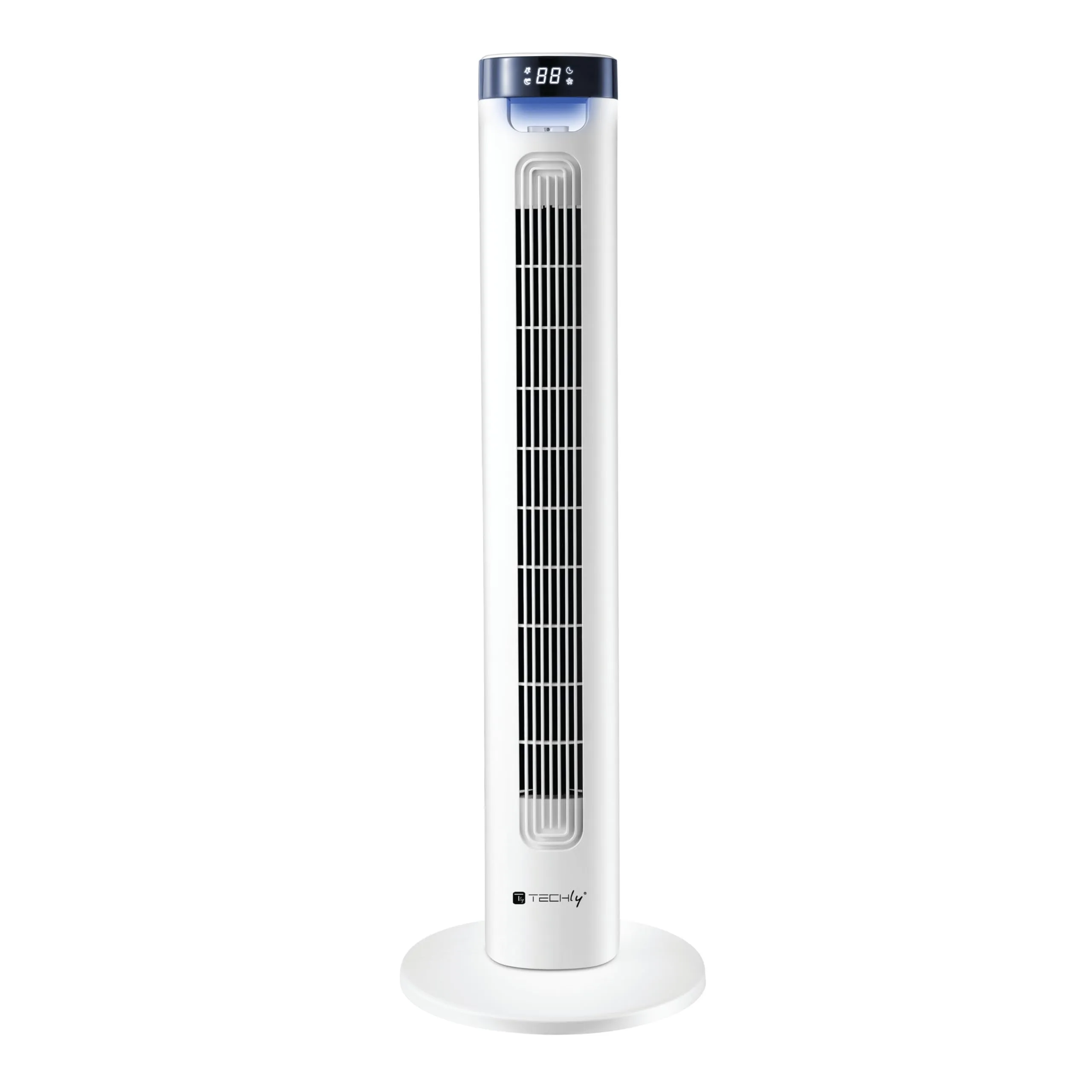 Techly 621659 Ventilatore a Torre da Pavimento 36", 3 Velocità, Telecomando, Oscillazione 75°, Timer, Bianco - immagine 1