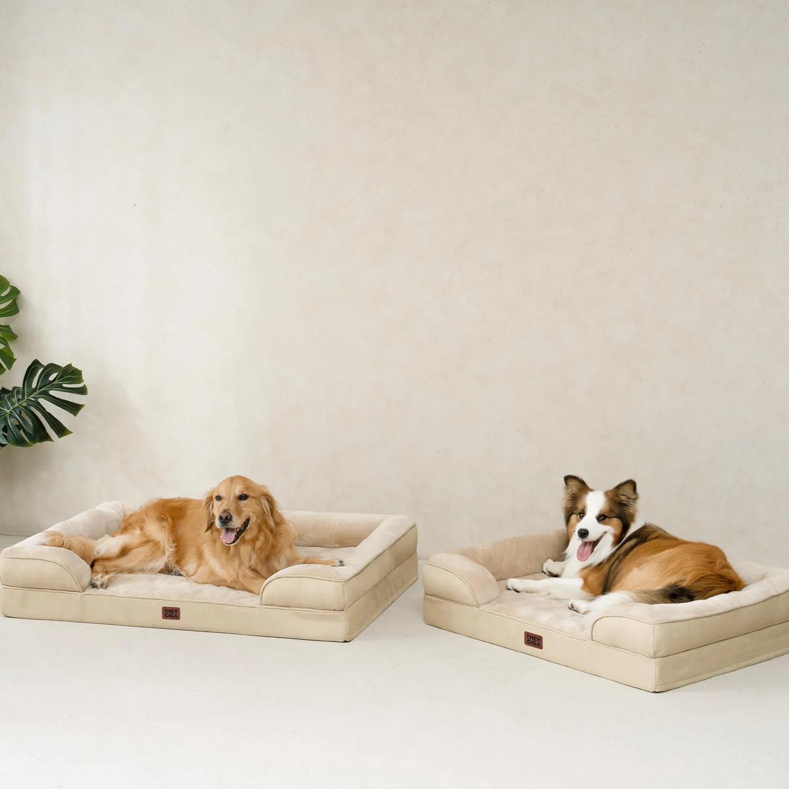 EHEYCIGA Divano per cani, marrone chiaro, LP (104 x 68 x 16 cm) - immagine 9