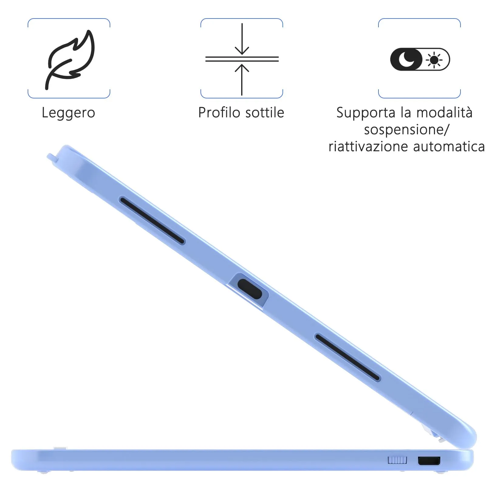 TQQ Tastiera per iPad 10ª/11ª Generazione (10.9/11 pollici), Trackpad di Precisione, Retroilluminazione RGB, Blu Oceano - immagine 5